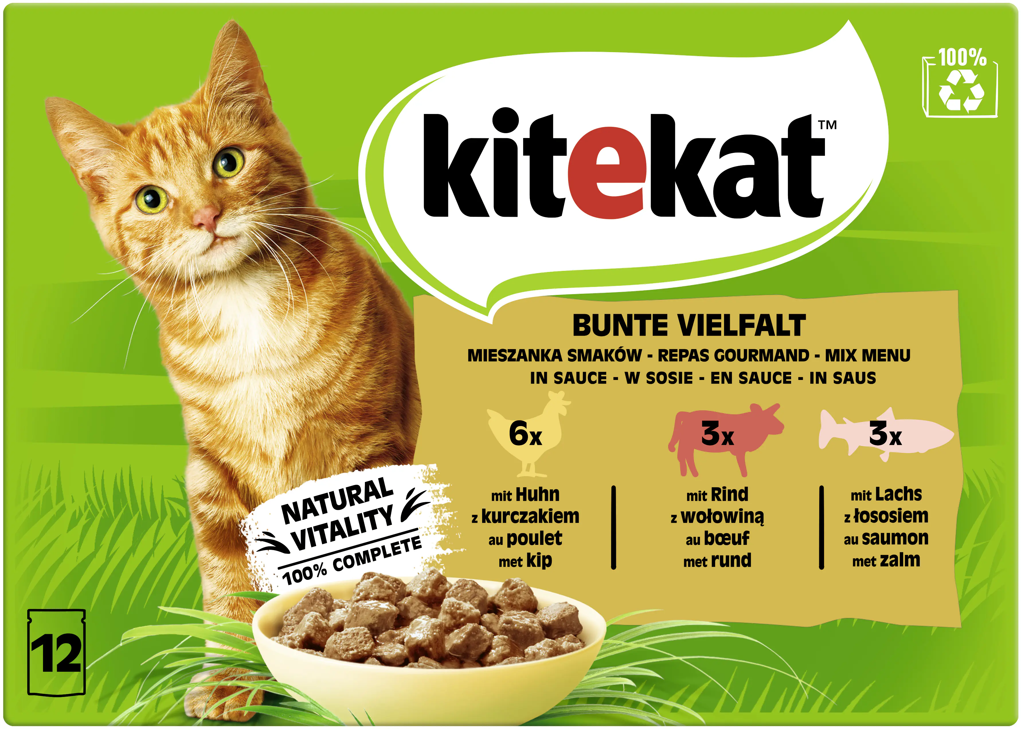 Kitekat Bunte Vielfalt in Sauce Multipack 12x85 g