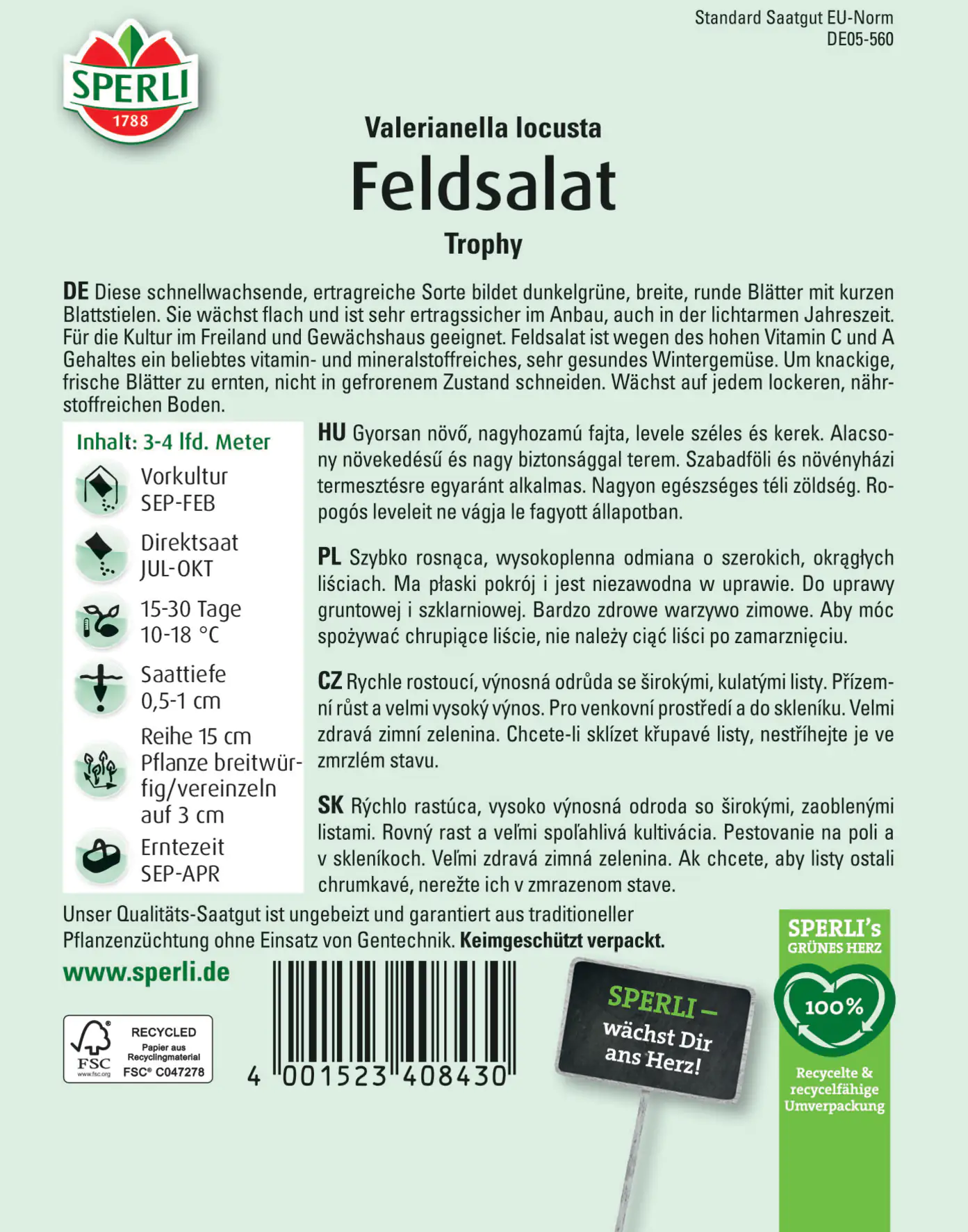 Sperli Feldsalat Trophy Sperli Feldsalat Trophy