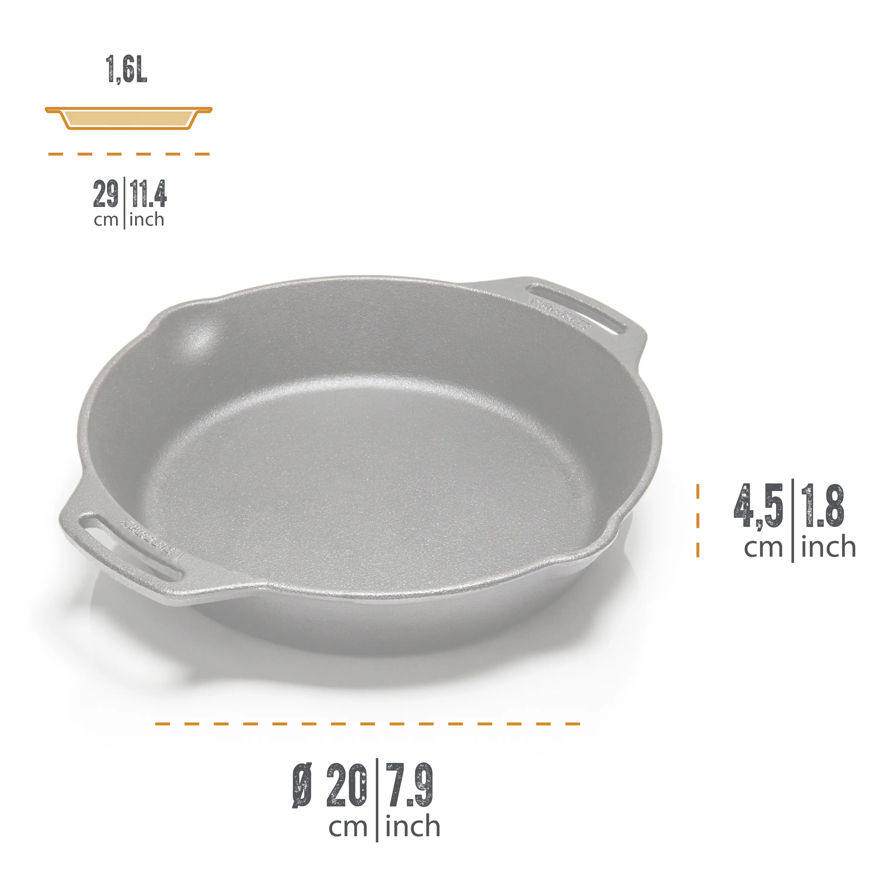 Petromax Feuerpfanne Gusseisen Ø 25 cm mit zwei Henkeln