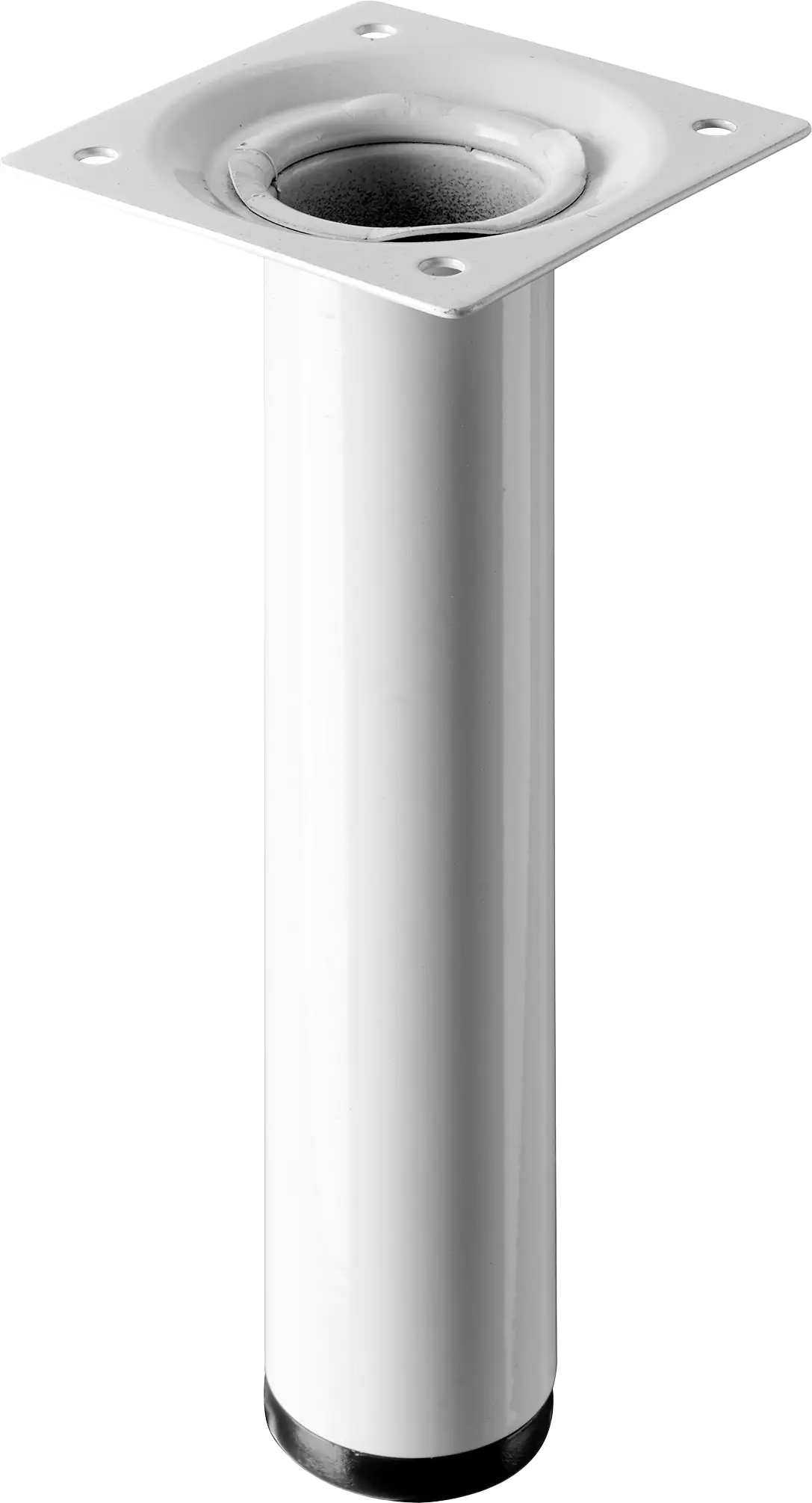 Hettich Tischbein 3,0 x 15 cm Stahl weiß - 1 Stück