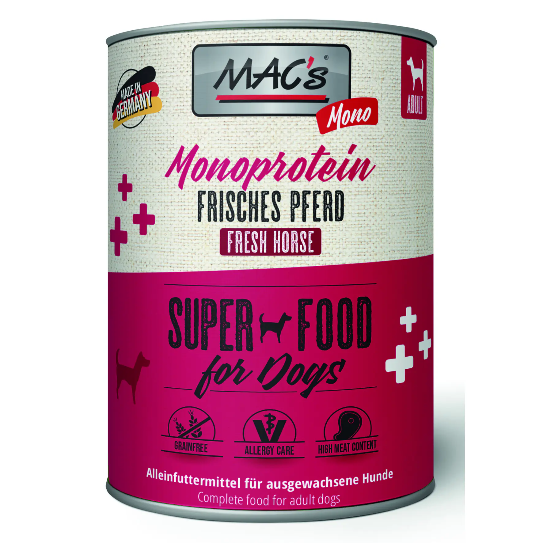 Macs Dog Mono Hundenassfutter Adult getreidefrei 800 g Pferd