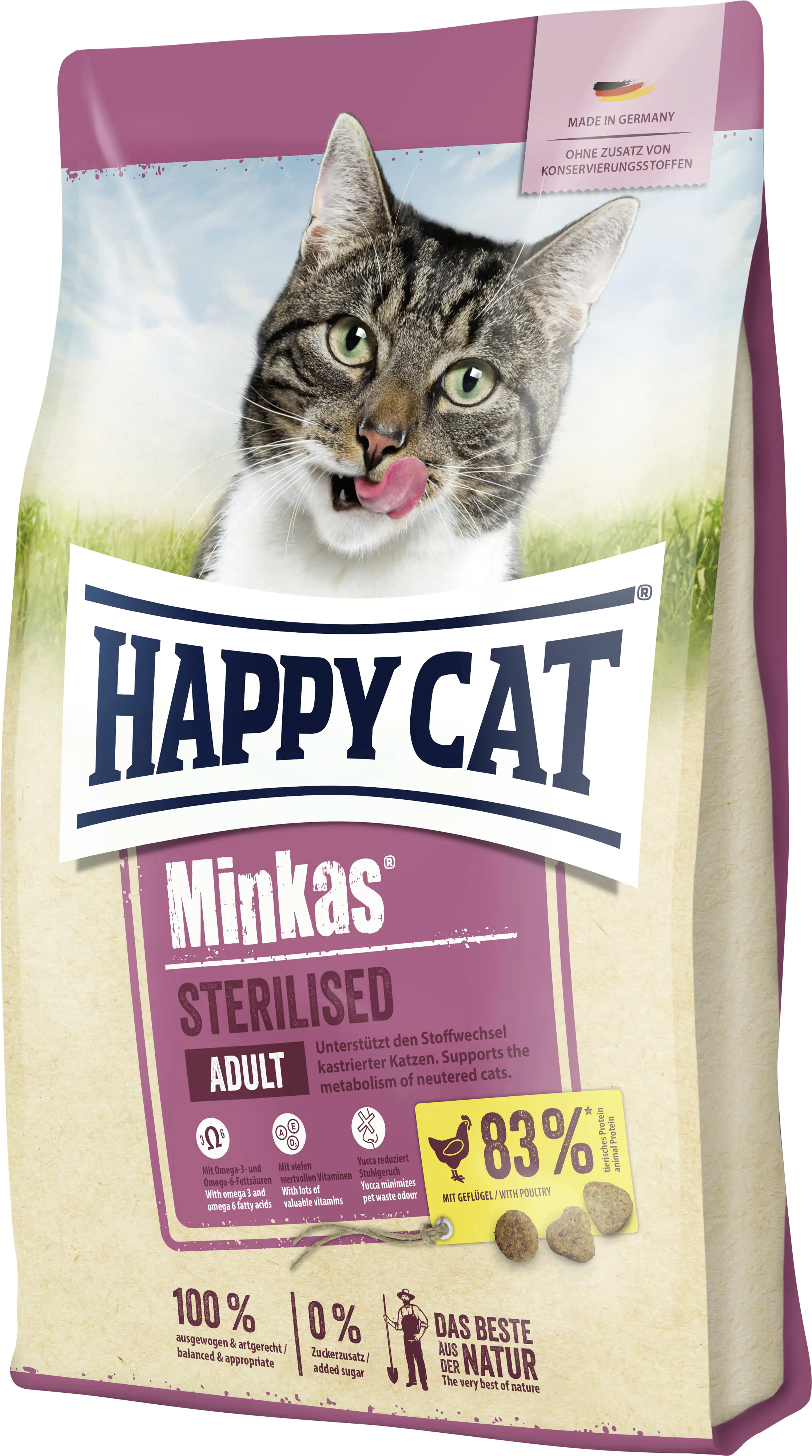 HappyCat Katzenfutter Minkas Sterilised Geflügel 1,5 kg HappyCat Katzenfutter Minkas Sterilised Geflügel 1,5 kg