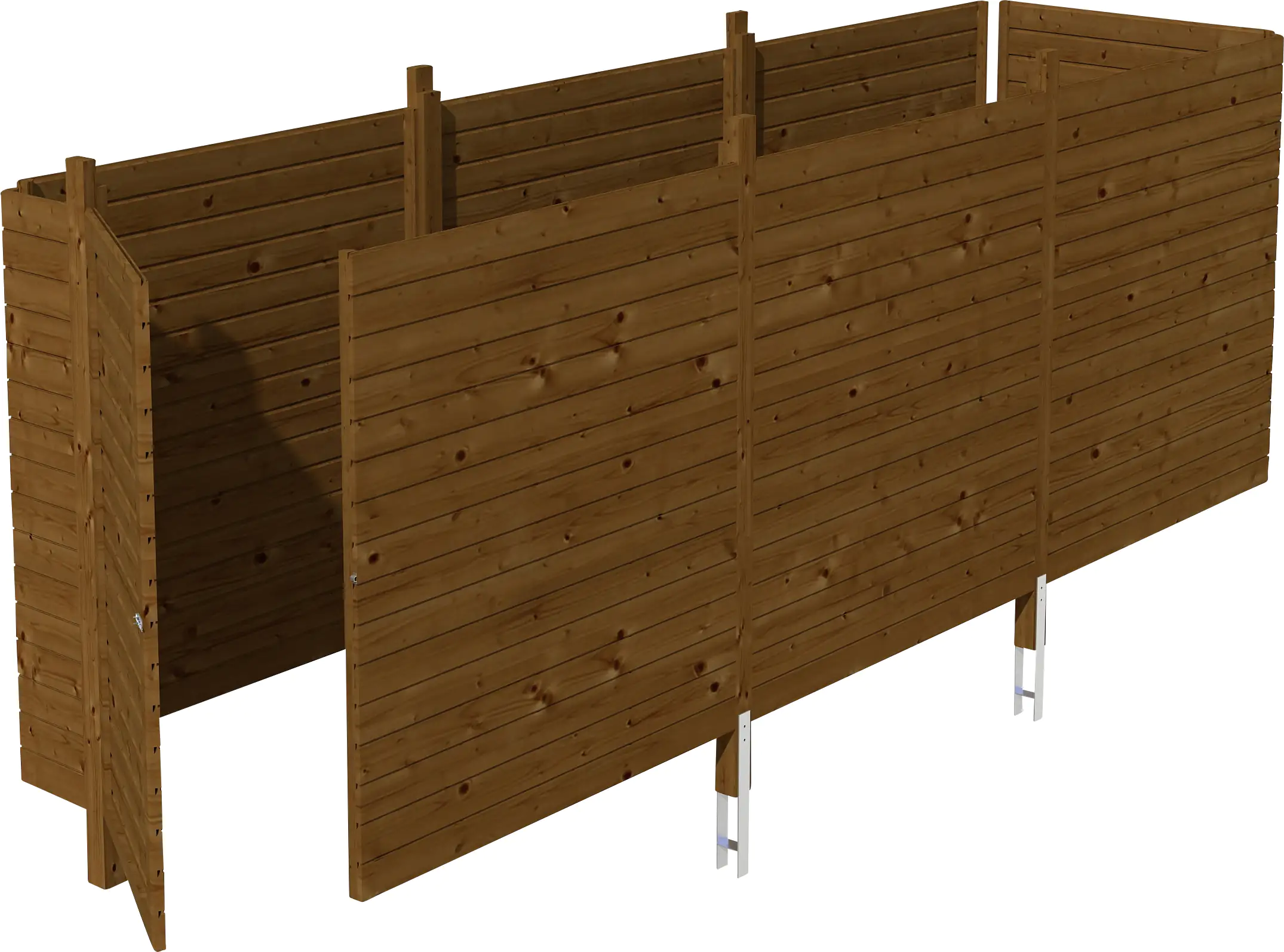 SKAN HOLZ Abstellraum C5 573x164cm, Profilschalung, lasiert in Nussbaum