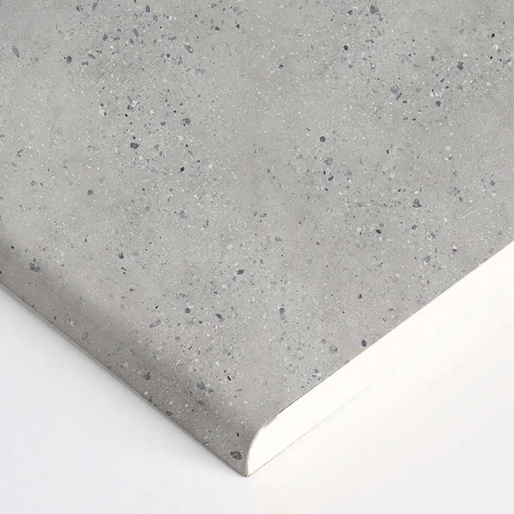 Wetwall Elite Wandpaneel  Pewter Terraz 120 x 242 cm mit abgerundeter Abschlusskante