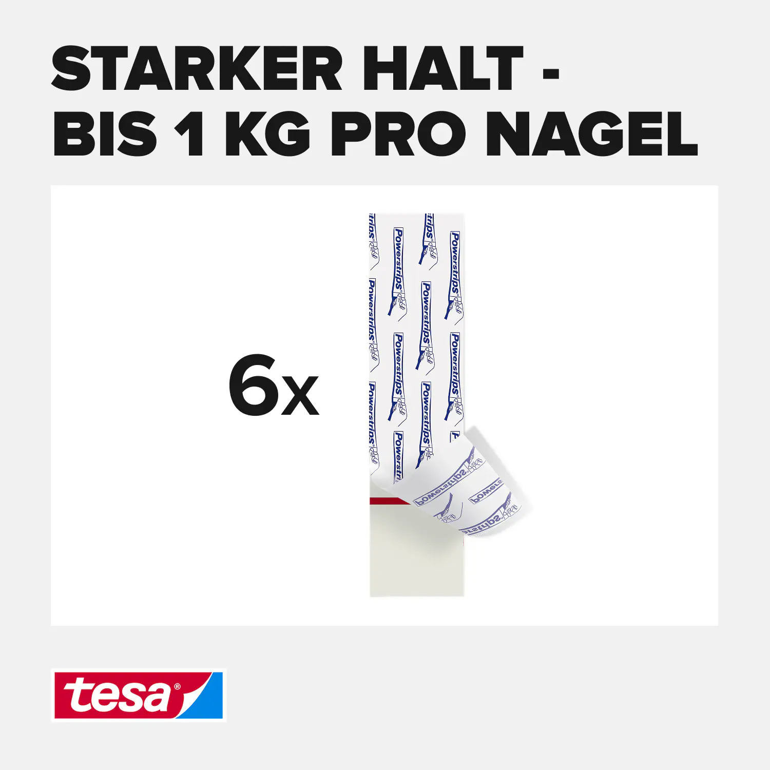 tesa Klebestreifen Traglast 1 kg, 6 Stück