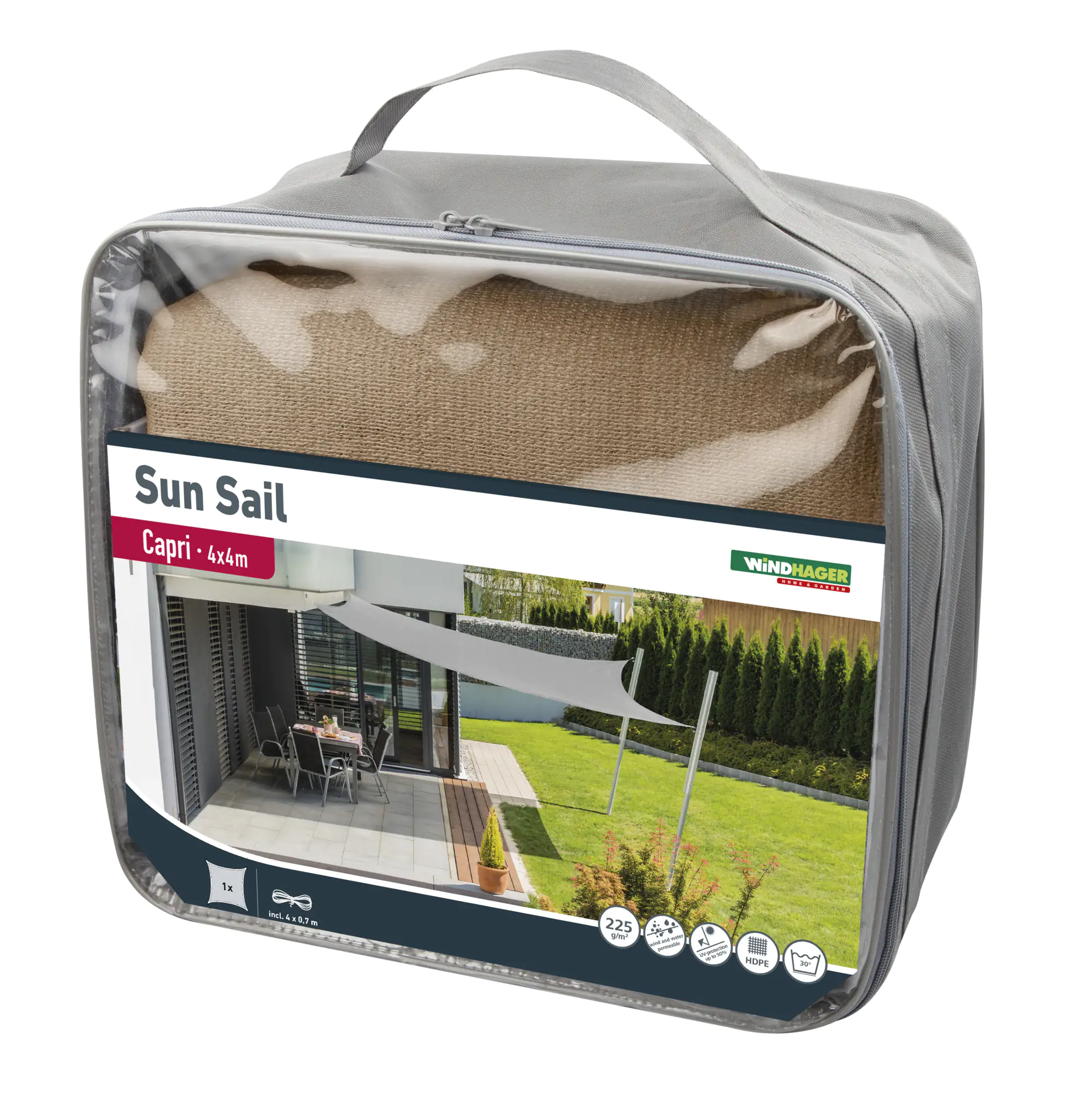 Windhager Sonnensegel Capri reed 4 x 4 m