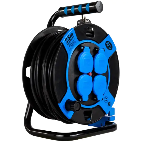 REV Kabeltrommel 25m Außen Kompakt, H05VV-F3G1,5, blau