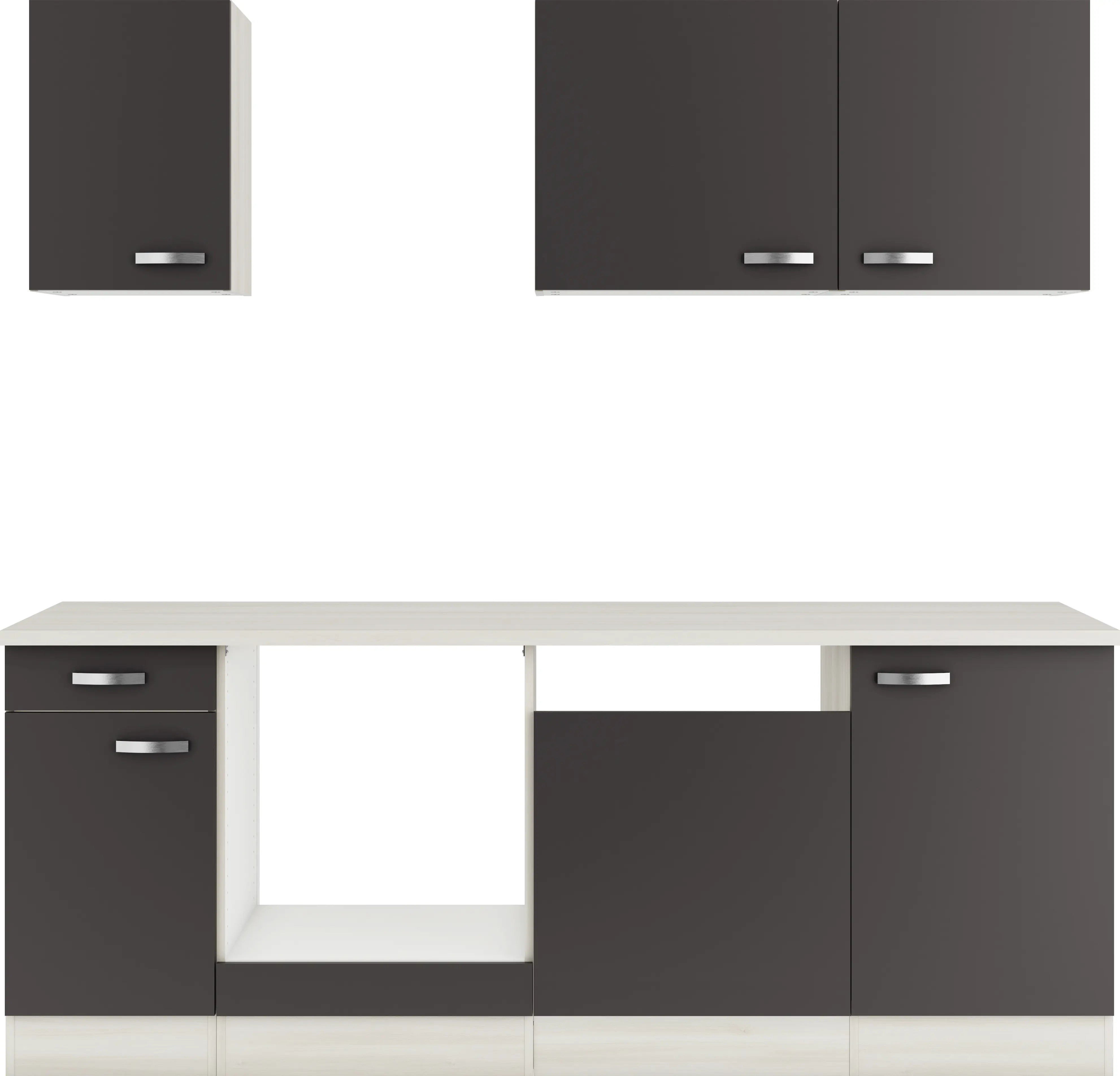 Optifit Küchenblock Faro 220 ohne Geräte anthrazit 210 cm