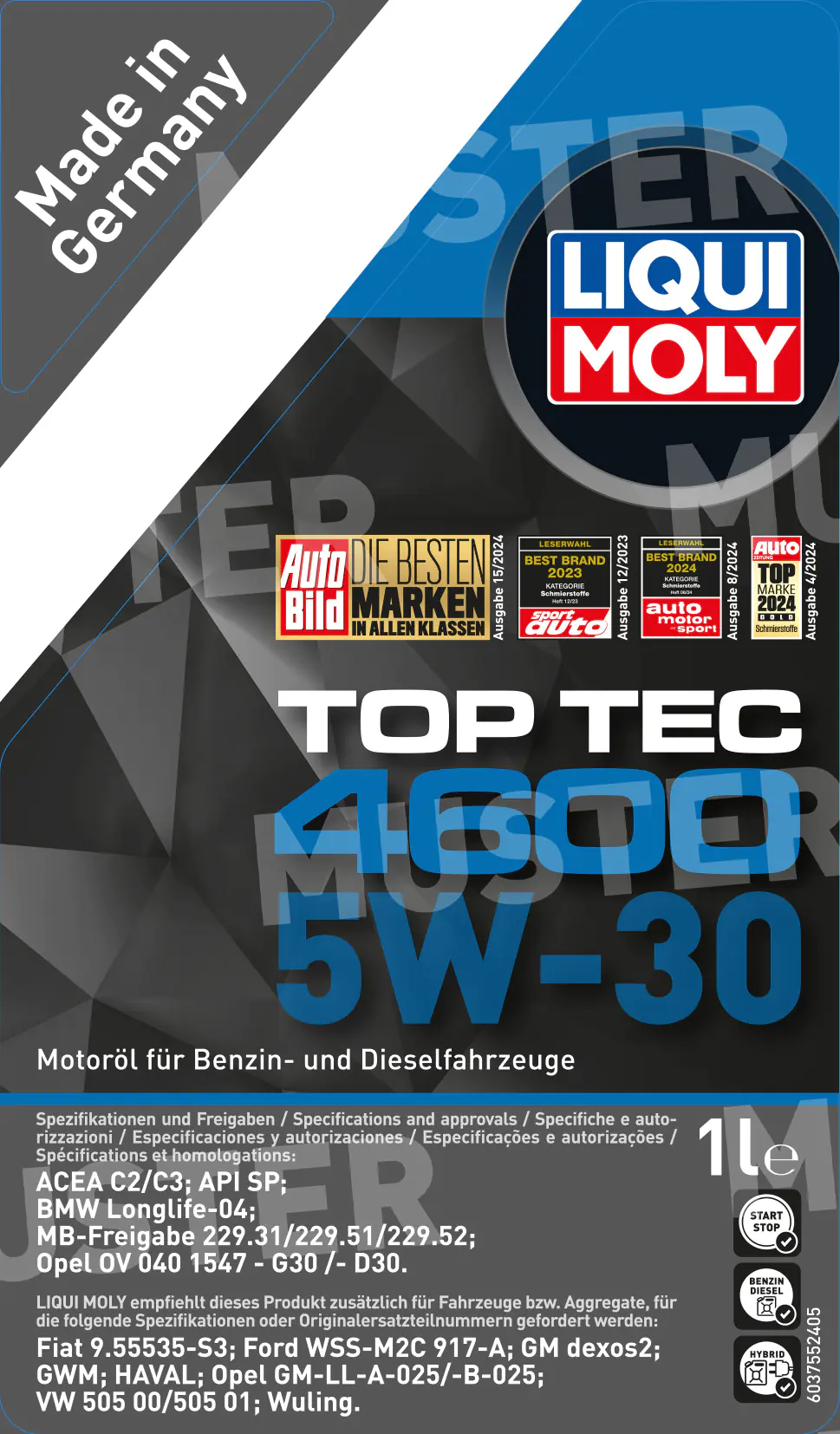 Liqui Moly Motoröl Top Tec 4600 SAE 5W-30 1 L Liqui Moly Motoröl Top Tec 4600 SAE 5W-30 1 L