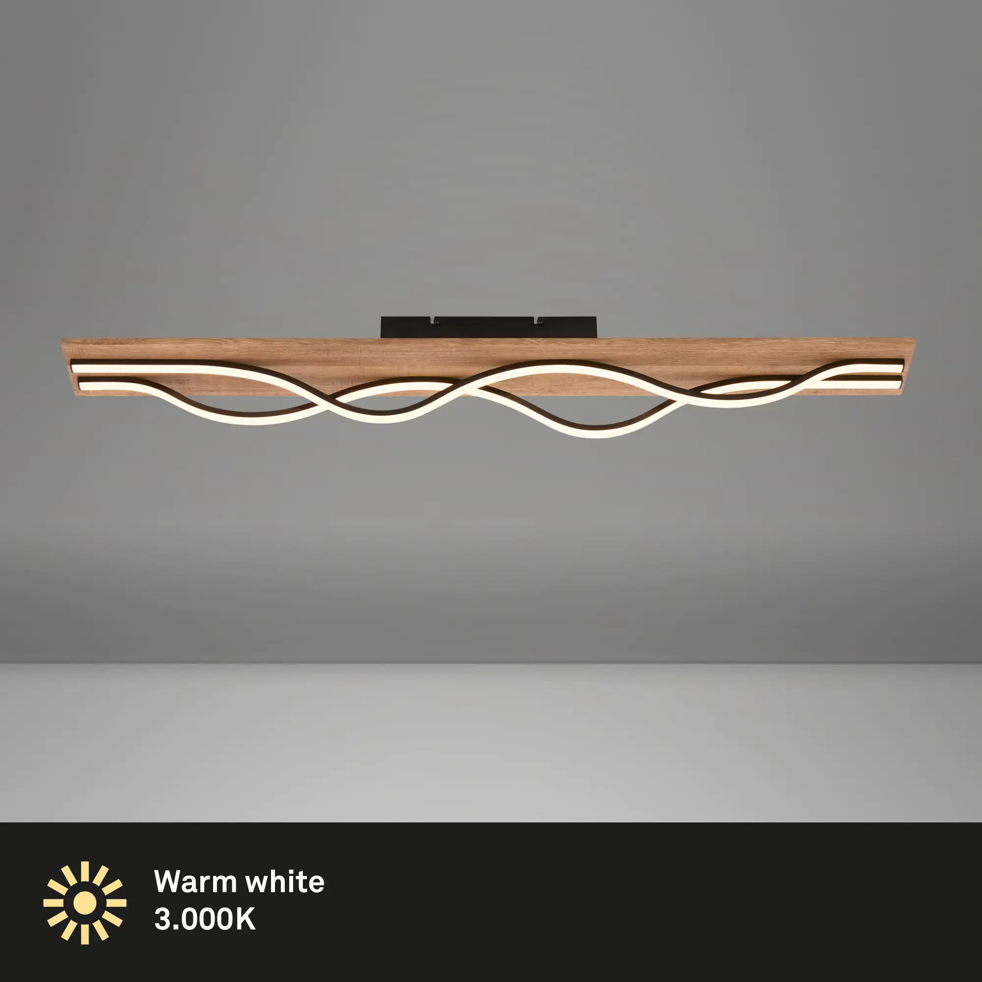 Briloner LED-Deckenleuchte VINKA schwarz Holz