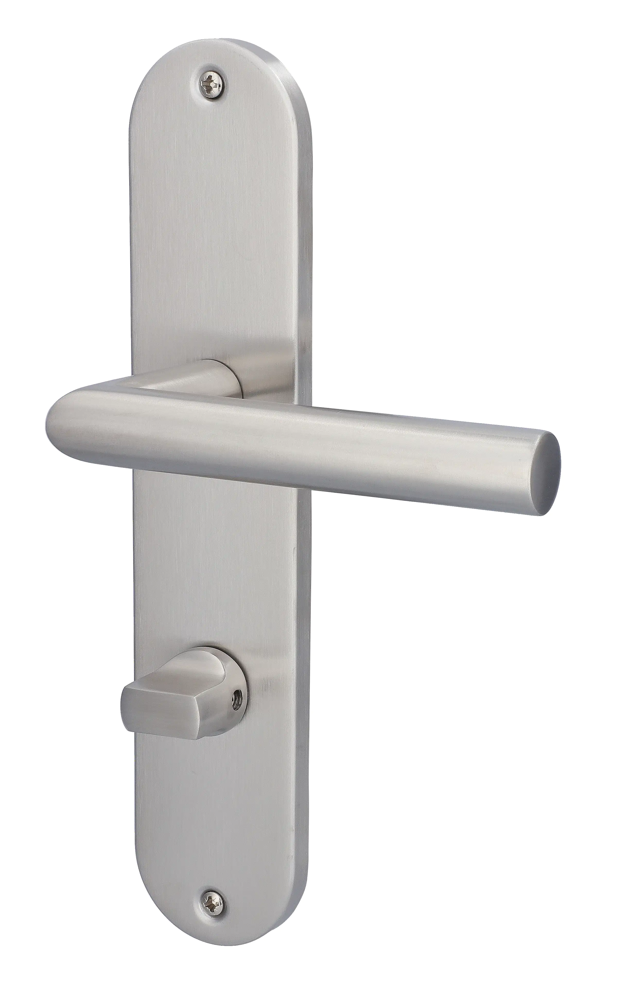 Alpertec WC-Langschildgarnitur Nora Edelstahl silber abgerundet