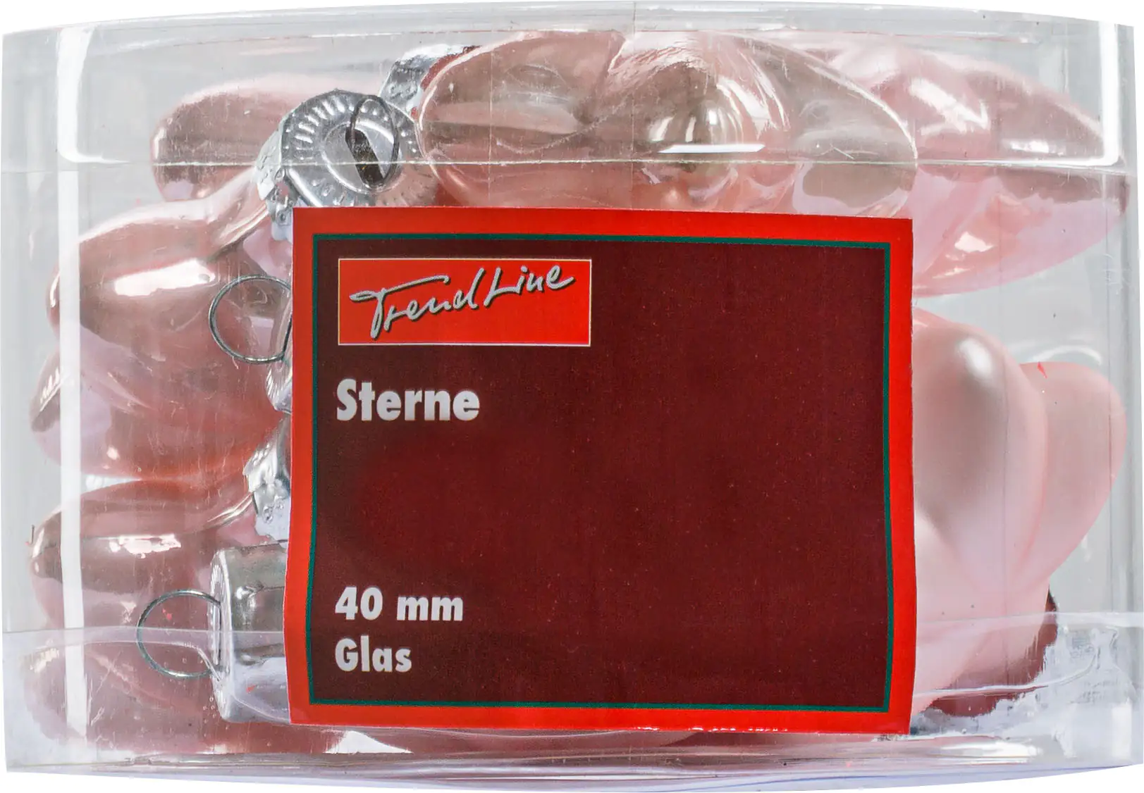 2076601546030_01 TrendLine Weihnachtskugeln Glas-Sterne 4 cm puderrosa 12 Stück