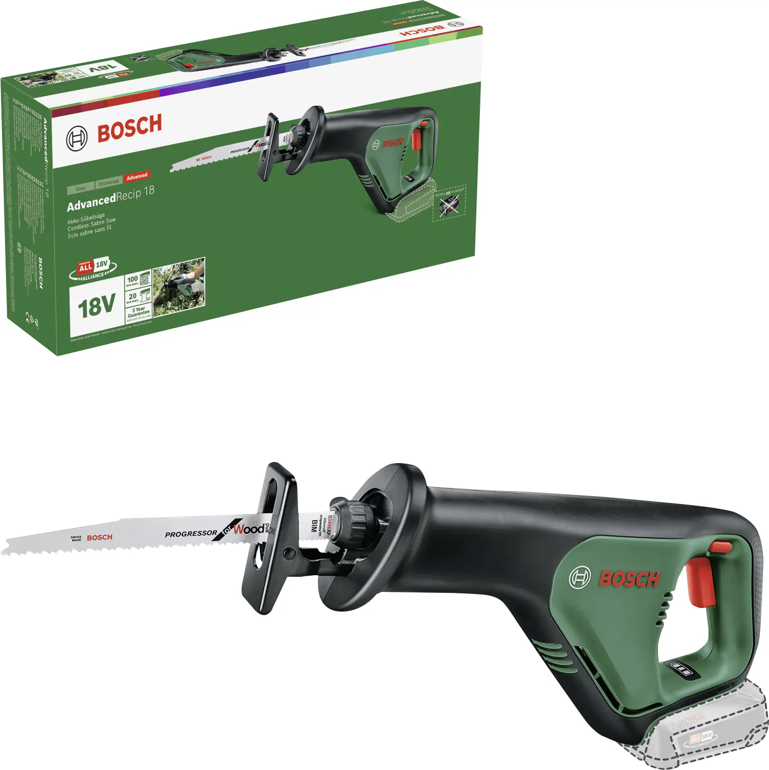 Bosch Akku-Säbelsäge AdvancedRecip 18 18 V 2,5 Ah Solo