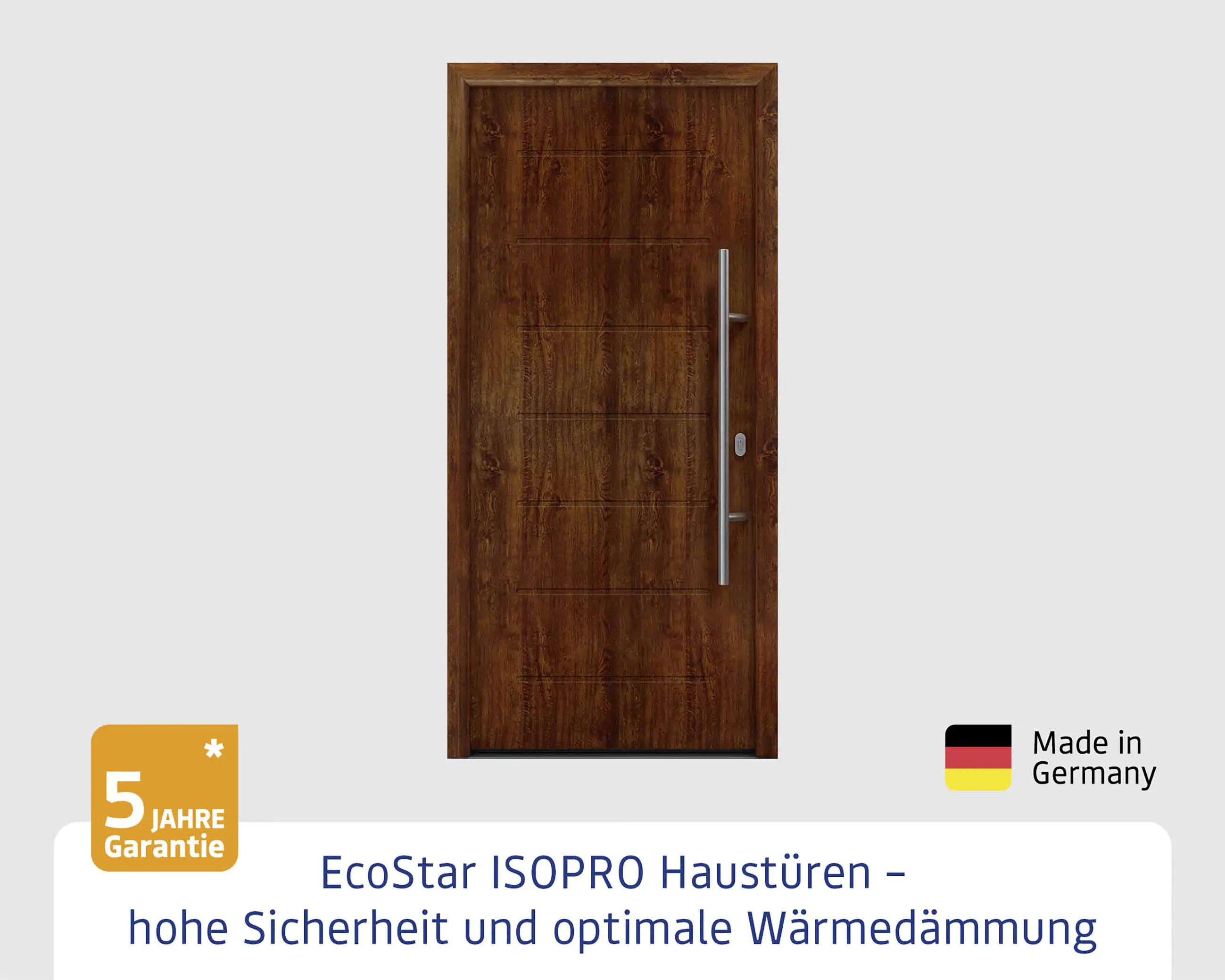 EcoStar Haustür ISOPRO IP 015 dark oak 110 x 210 cm