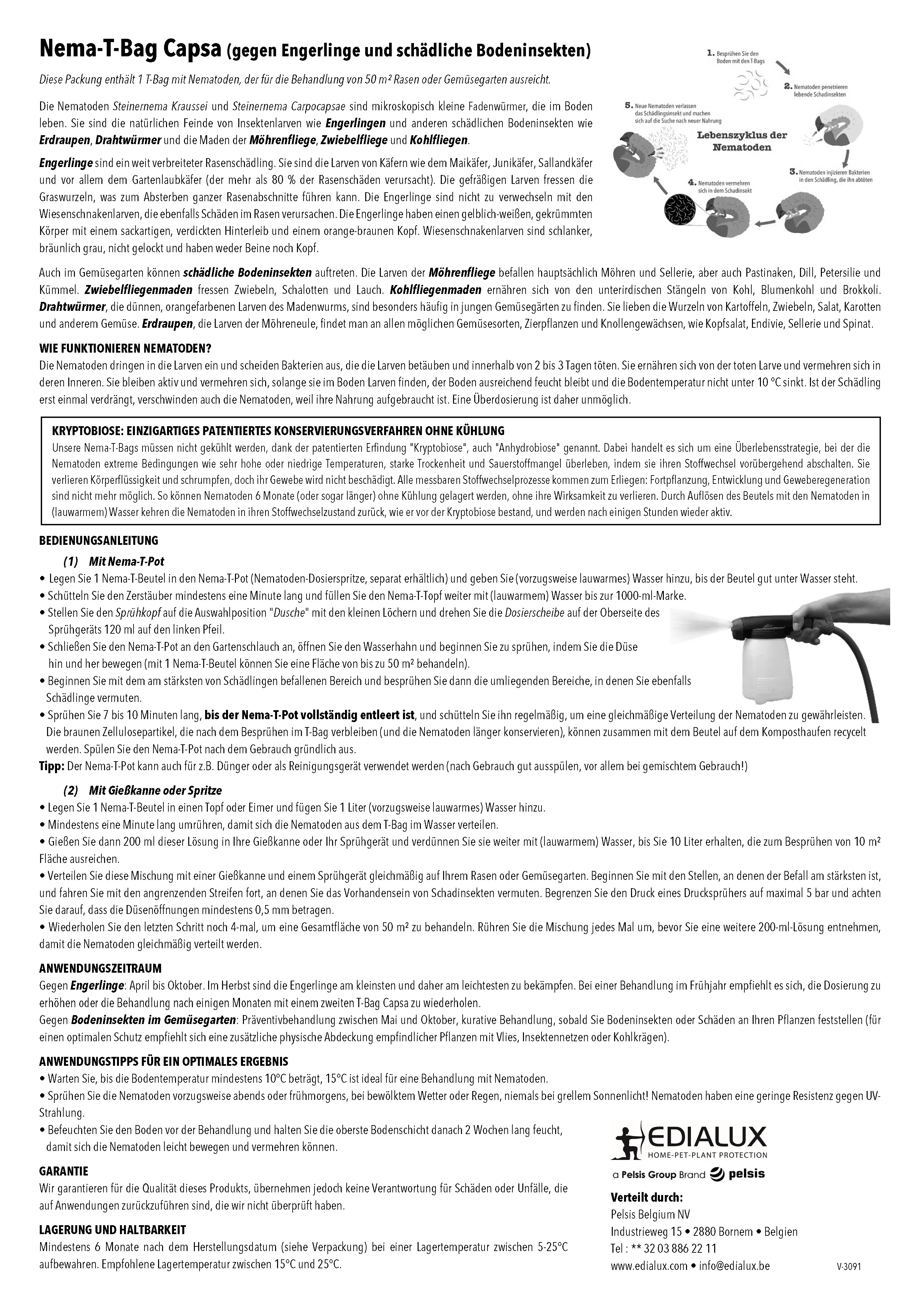 Edialux Nematoden T-Bag Capsa gegen Engerlinge 50 m² Edialux Nematoden T-Bag Capsa gegen Engerlinge 50 m²