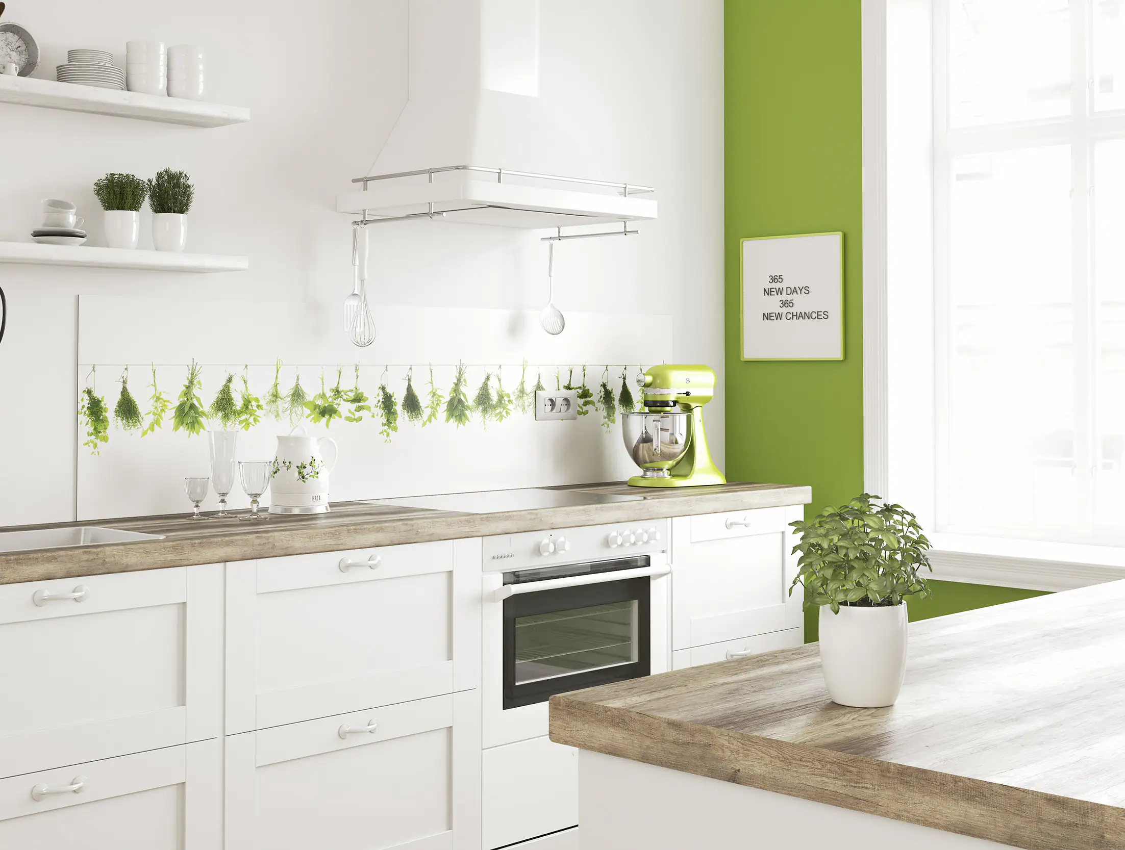 Küchenrückwand WandArt easy 120 x 58,5 cm, 3 mm, herbs line