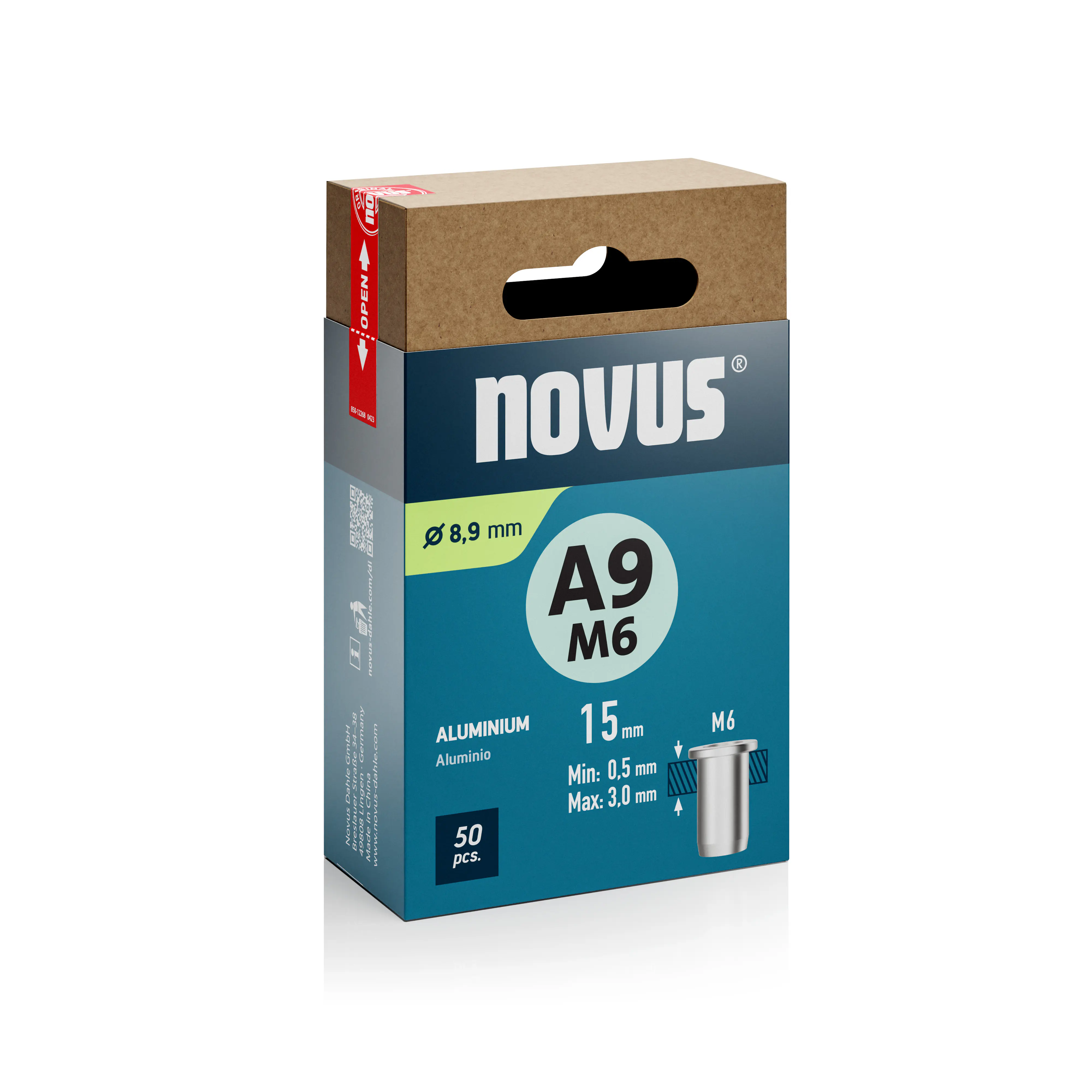 Novus Blindnietmuttern Typ M6 x 15 mm Aluminium Nietmutter 50 Stück Novus Blindnietmuttern Typ M6 x 15 mm Aluminium Nietmutter 50 Stück