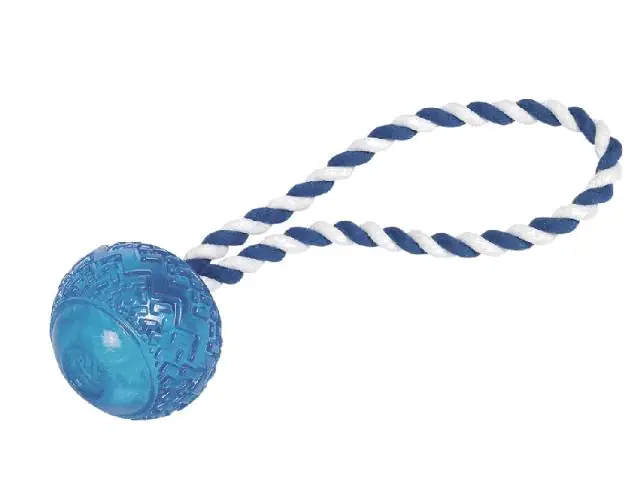 4033766600111 Nobby TPR Ball mit Seil blau 26 cm