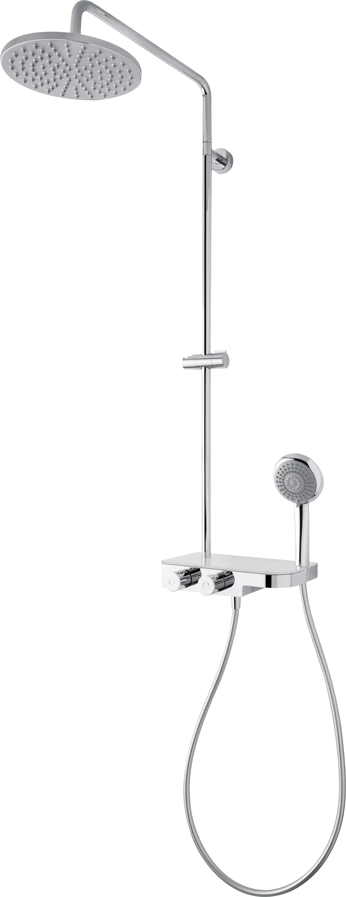 Breuer Duschsystem Aquamaxx 340 verchromt, mit Thermostat, Kopfbrause rund