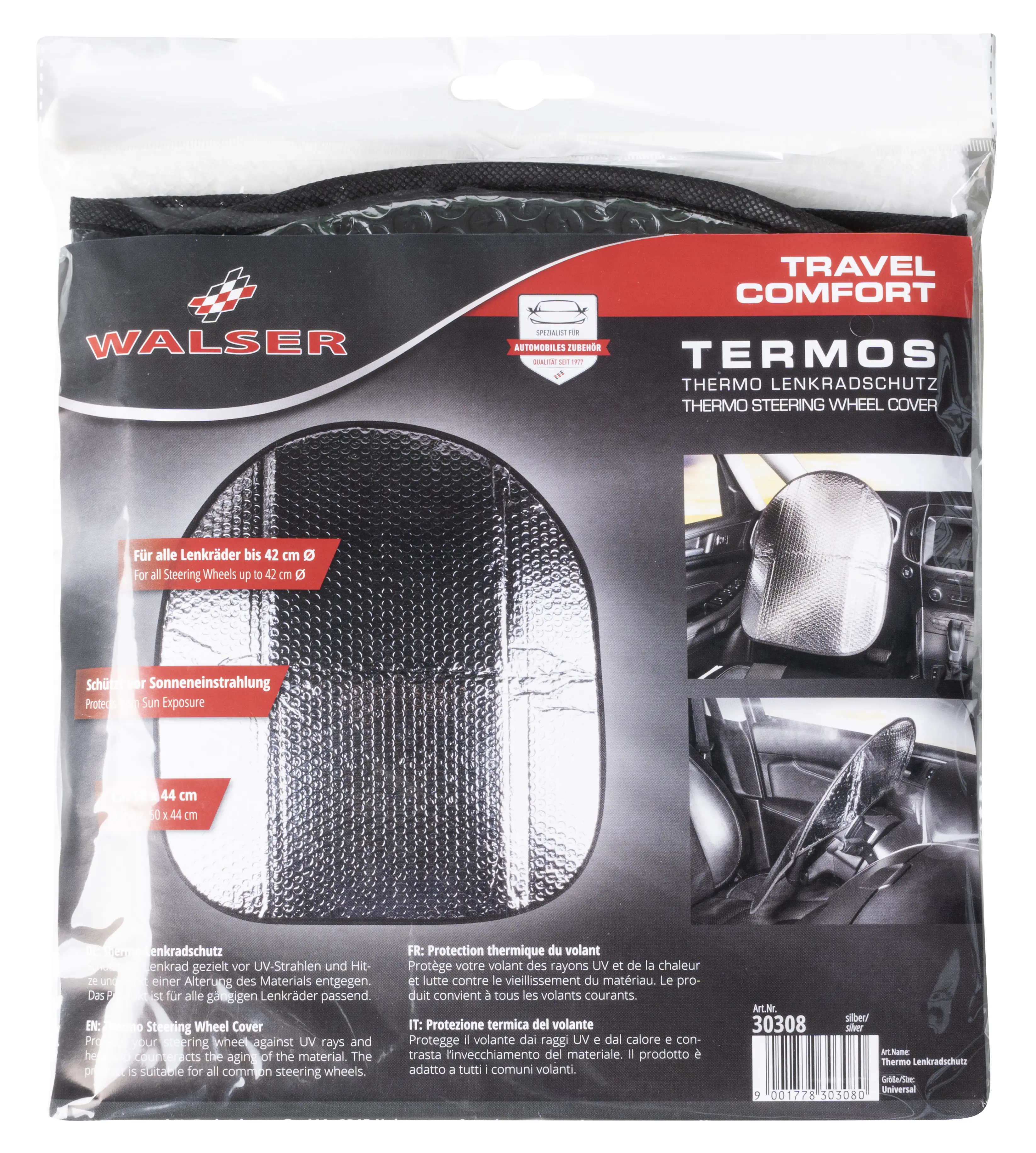 Walser Lenkradschutz Thermo silber 50x44cm Walser Lenkradschutz Thermo silber 50x44cm