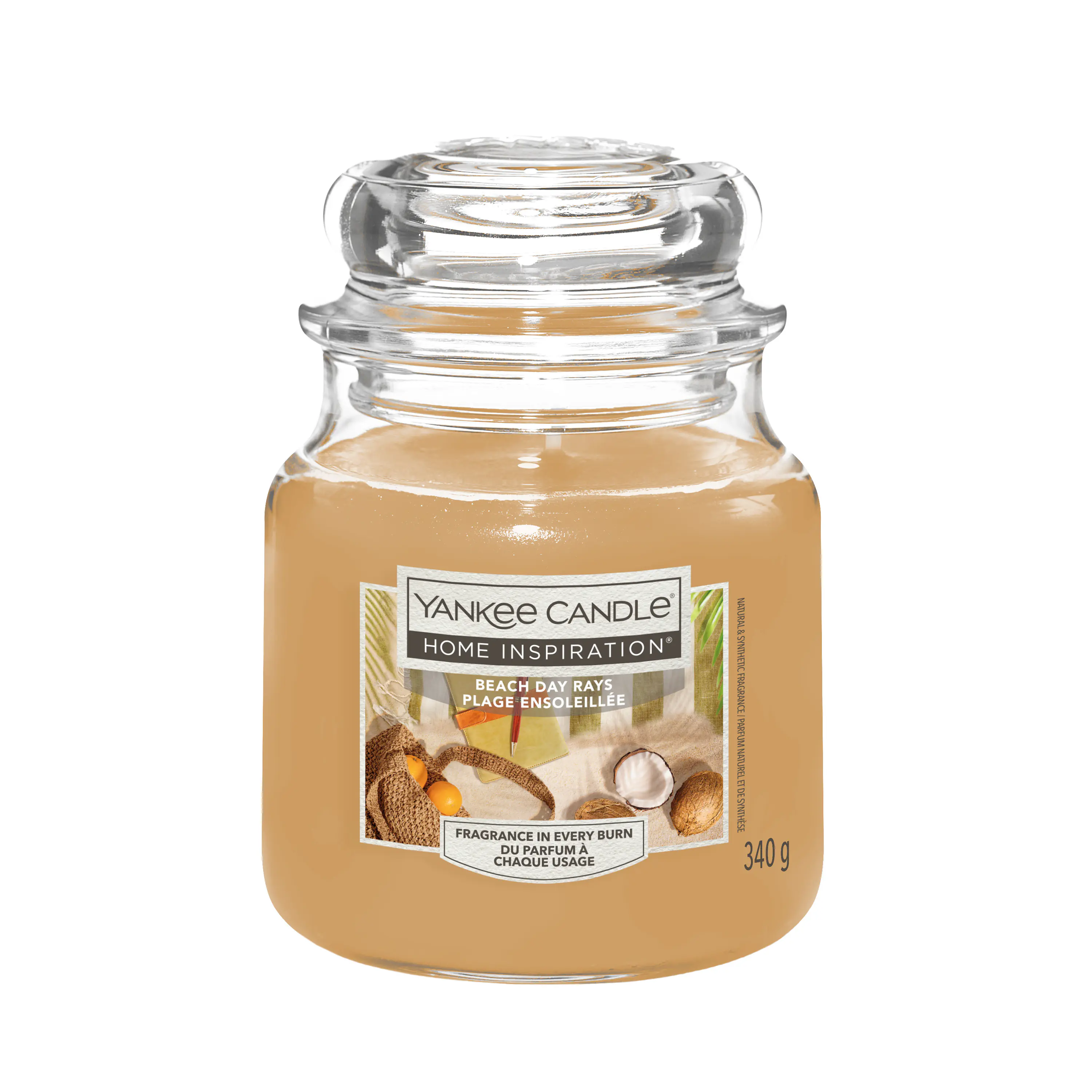 Yankee Candle Duftkerze Mittleres Glas Beach Day Rays 340 g braun