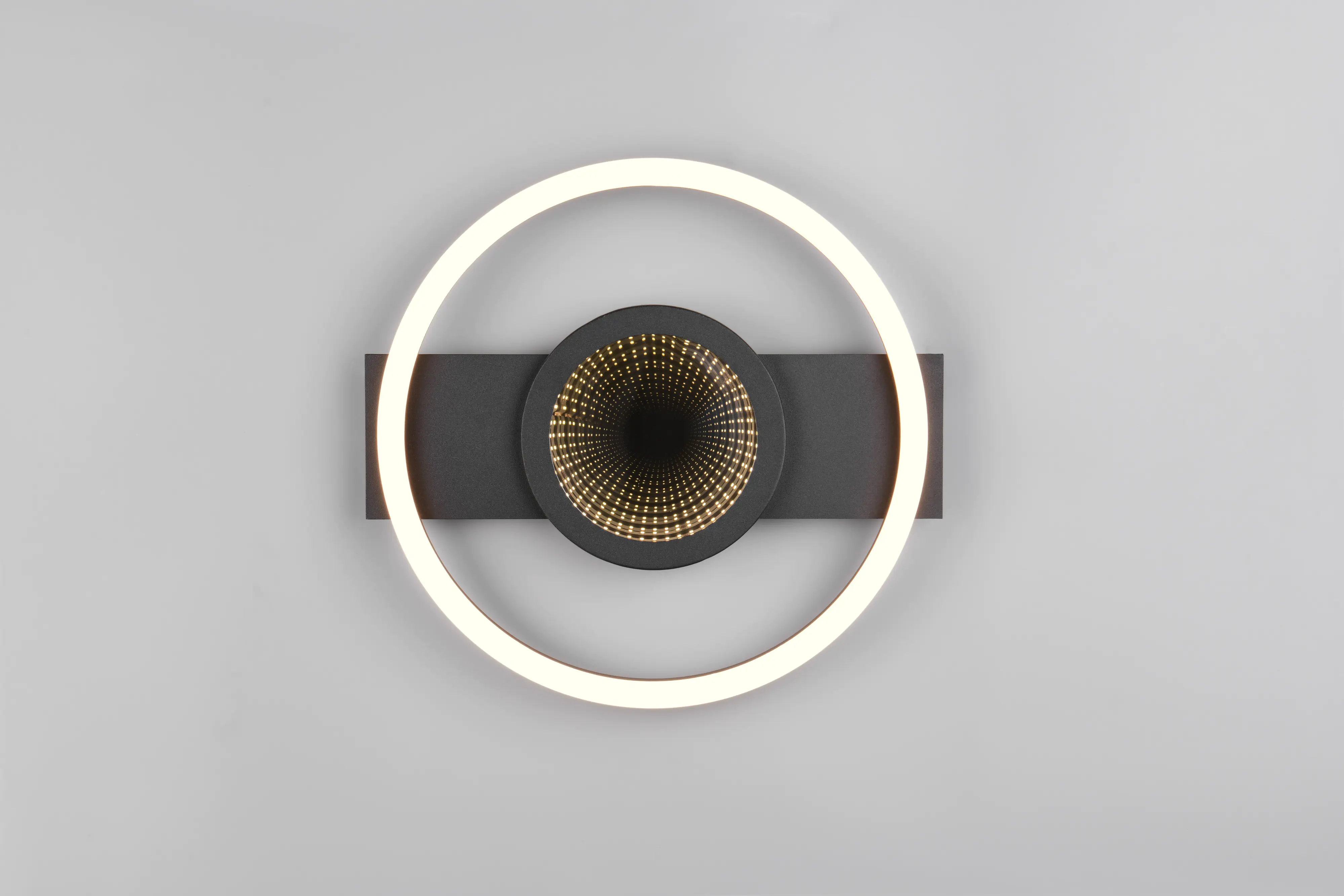 Trio LED Deckenleuchte Wheeler 16 W schwarz matt