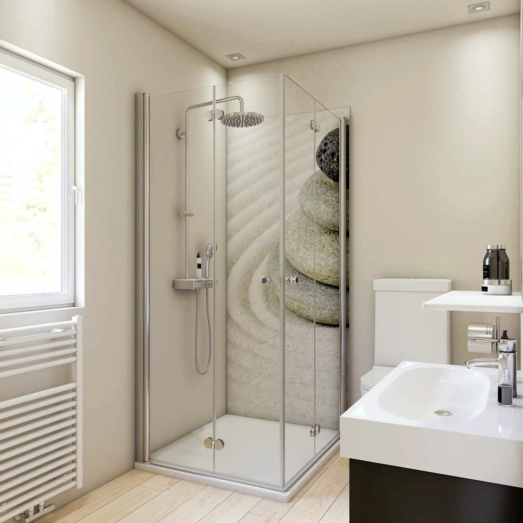 Breuer Duschrückwand Zen & Sand Foto 90x210x0,3 cm Breuer Duschrückwand Zen & Sand Foto 90x210x0,3 cm