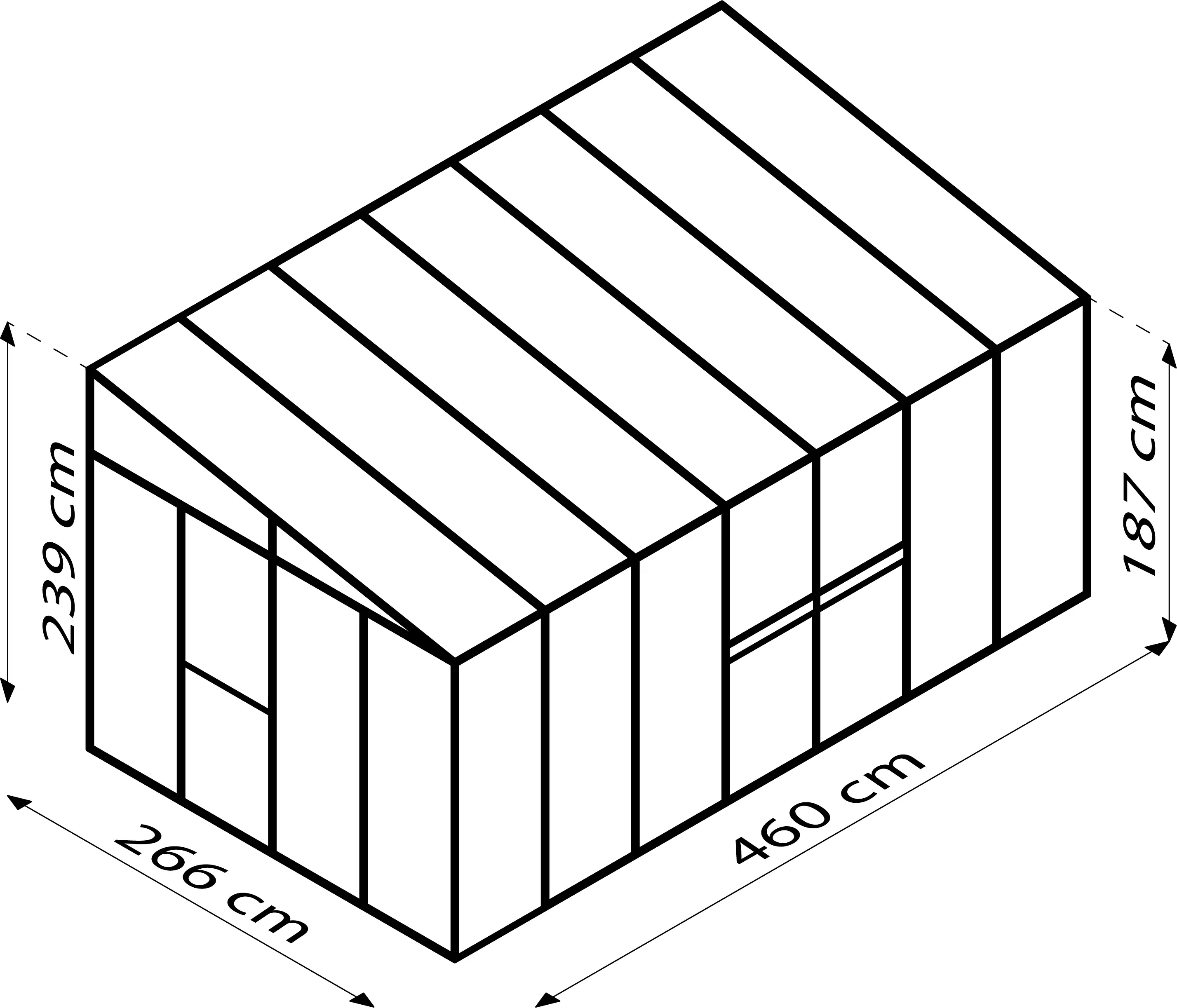 Vitavia Anlehngewächshaus Helena 11900 268 x 470 cm 3 mm Sicherheitsglas