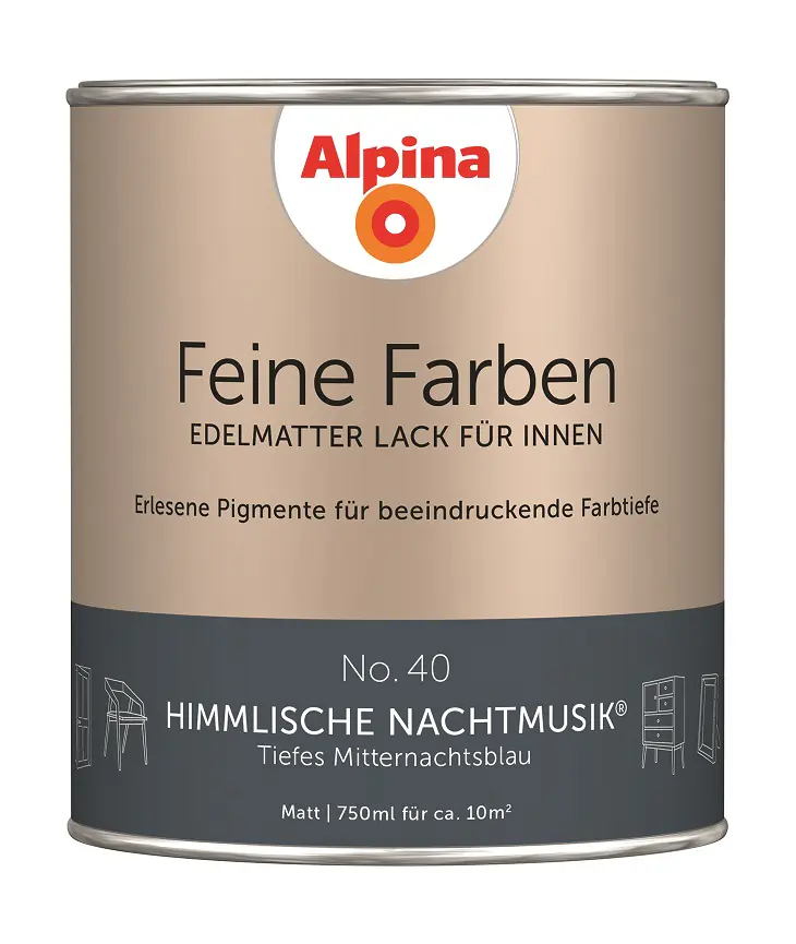 Alpina Feine Farben Lack No. 40 Himmlische Nachtmusik - mitternachtsblau 750 ml
