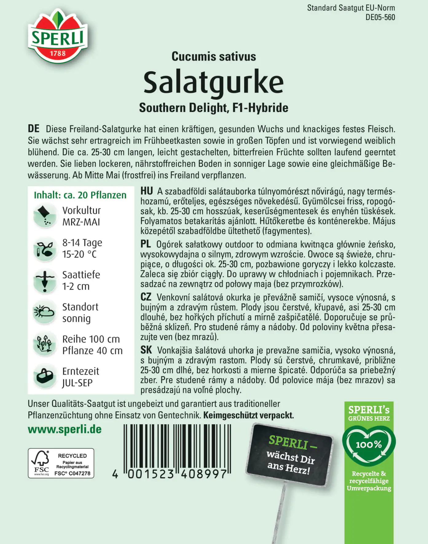 Sperli Salatgurke Southern Delight F1