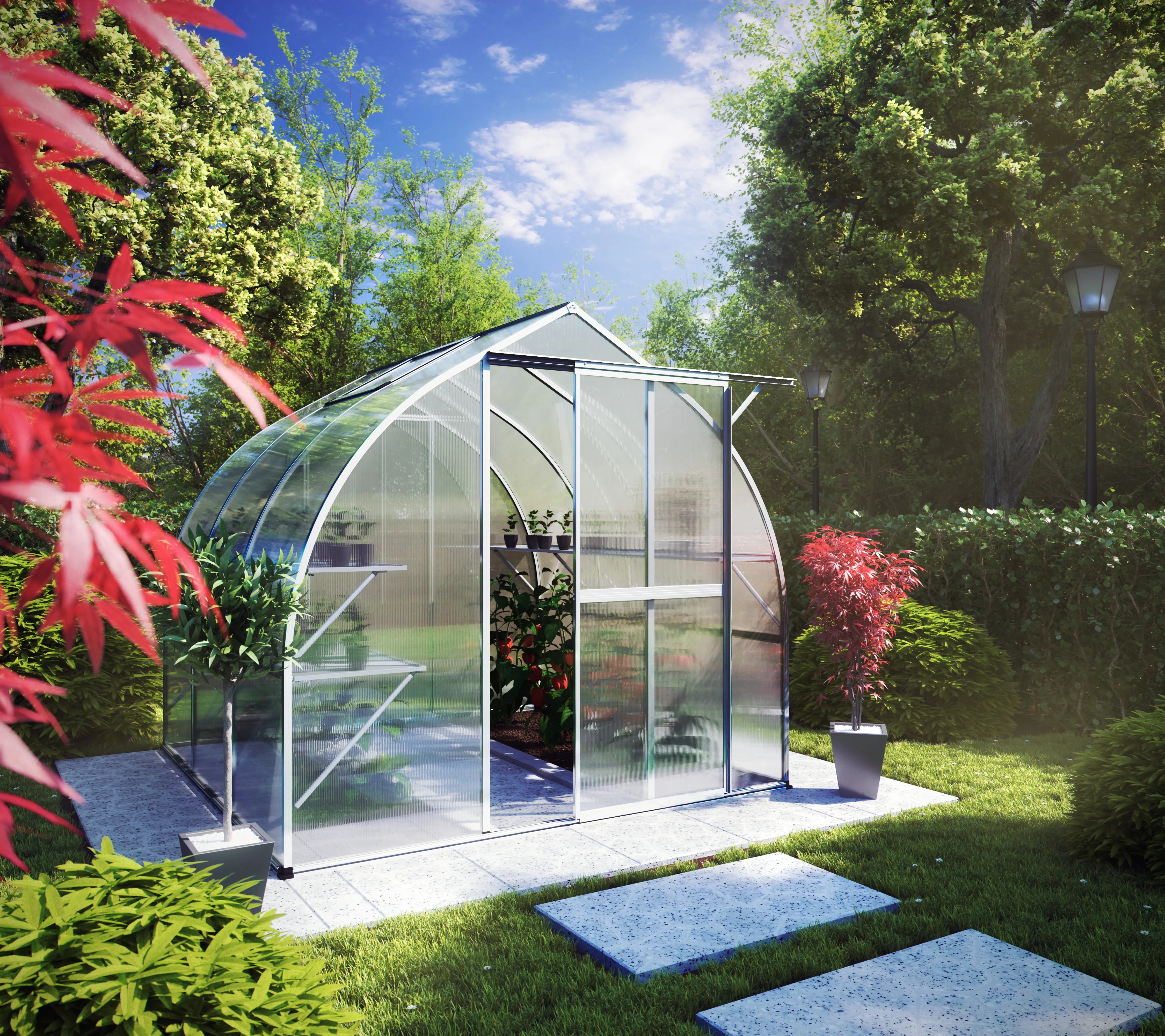 KGT Gewächshaus Rhodo III 2,27 x 2,27 m, pressblank