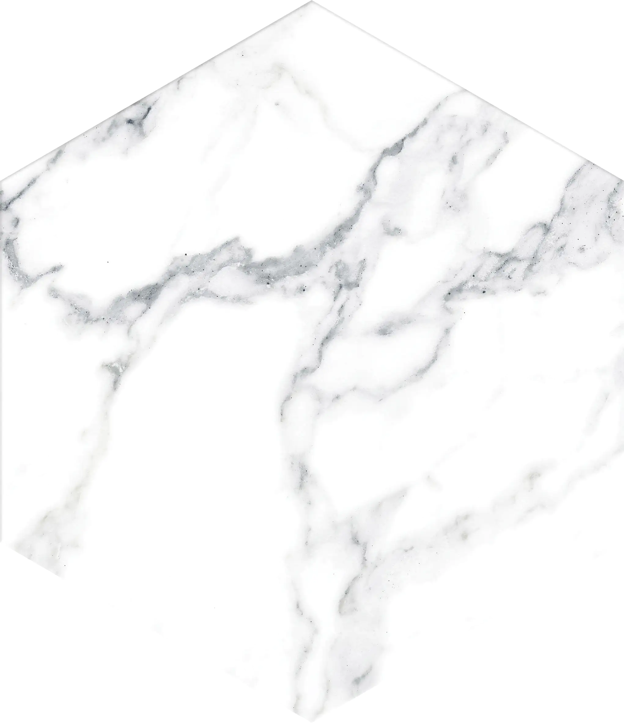 Feinsteinzeug Hexagon Marmor Hell 21,5 x 25 cm weiß