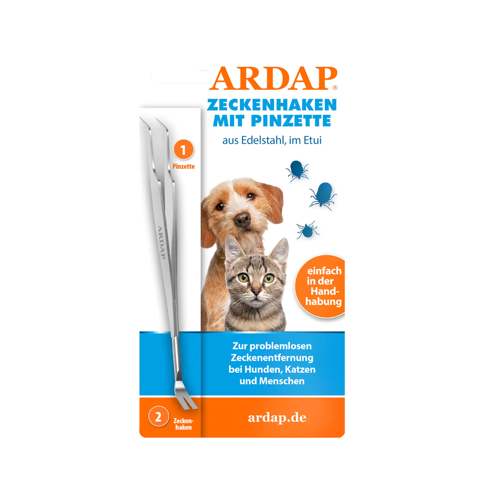 ARDAP Zeckenzange Edelstahl für Tiere ARDAP Zeckenzange Edelstahl für Tiere