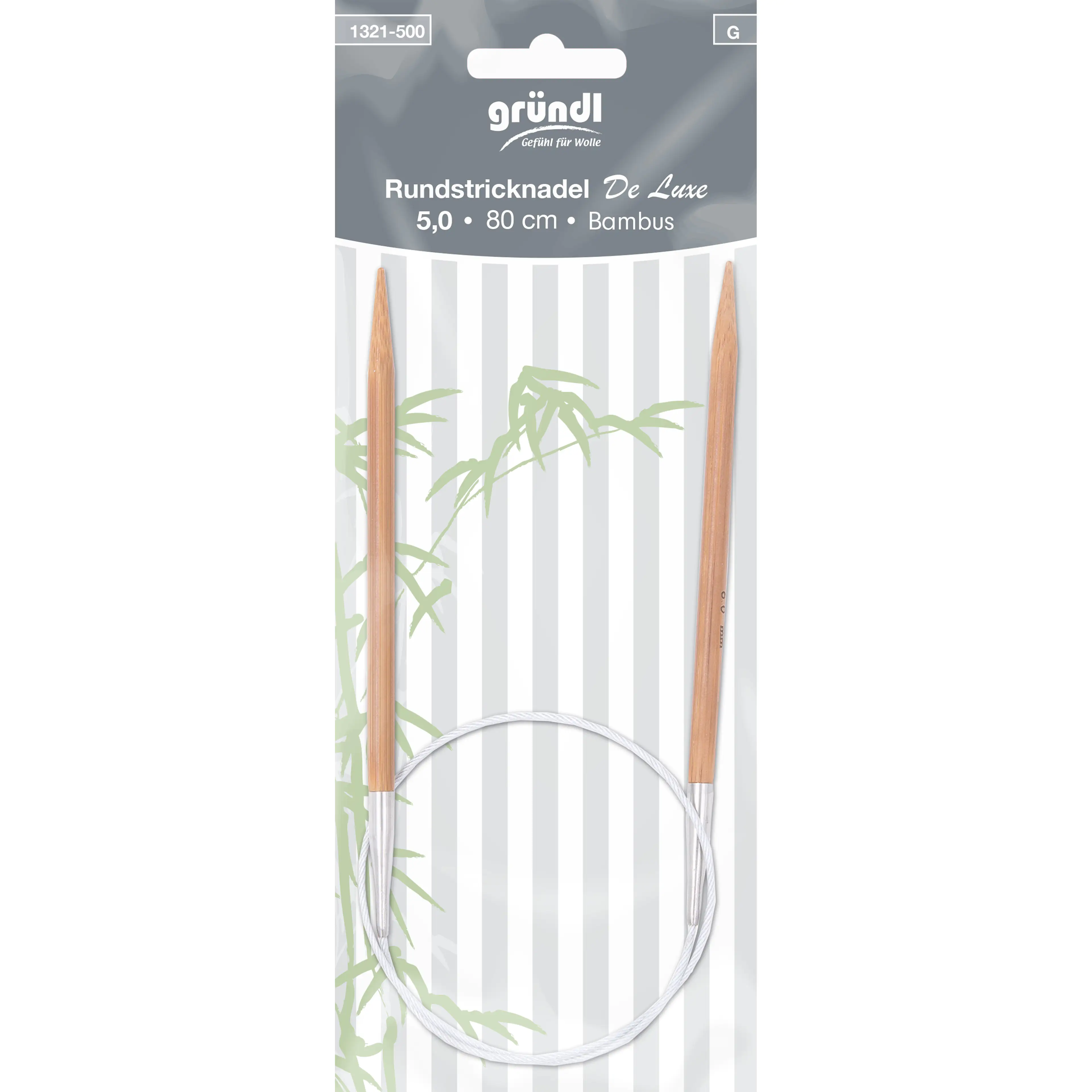 Gründl Rundstricknadeln Bambus Delux 5 mm 80 cm