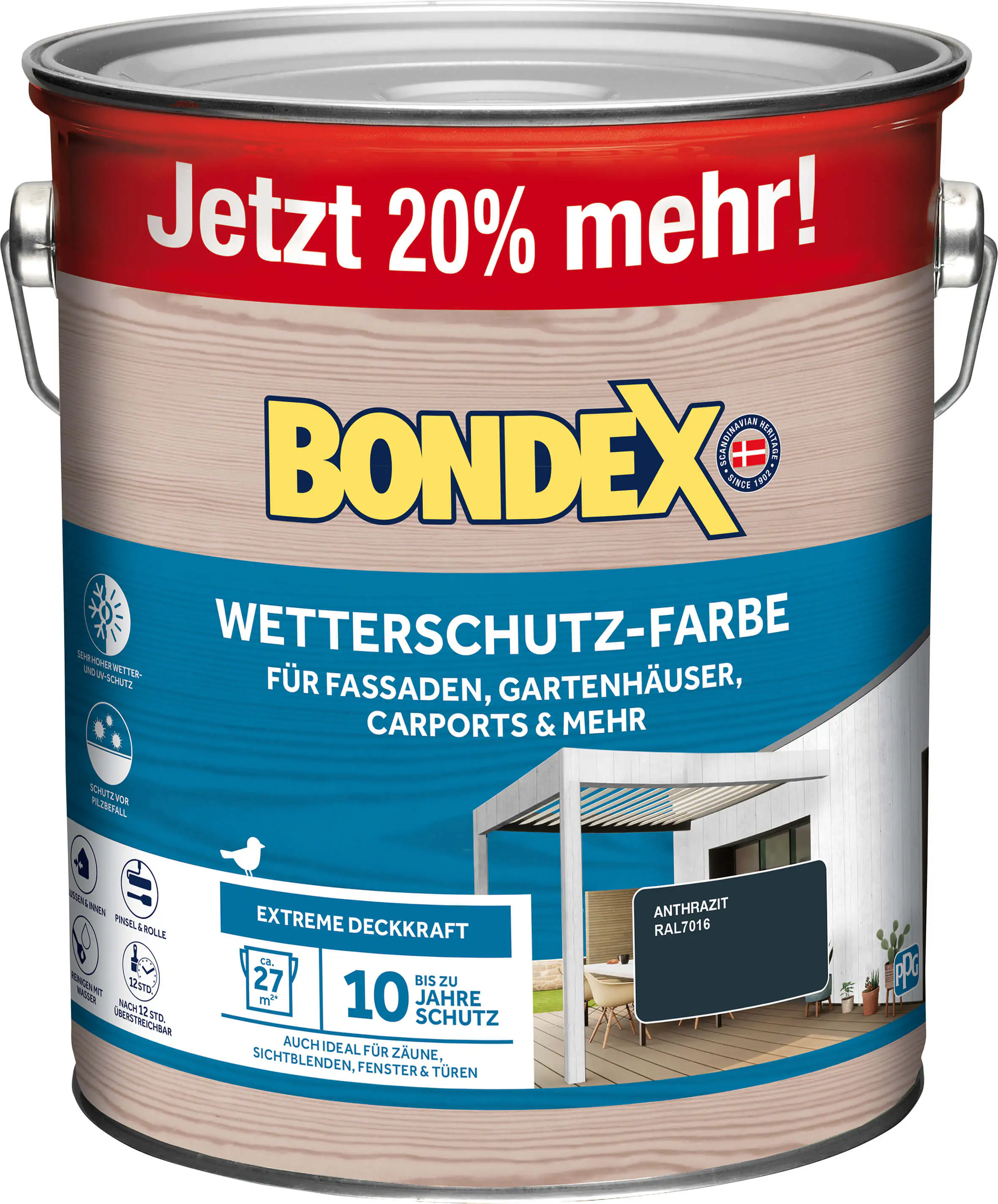 Bondex Wetterschutzfarbe anthrazit 3 L Bondex Wetterschutzfarbe anthrazit 3 L
