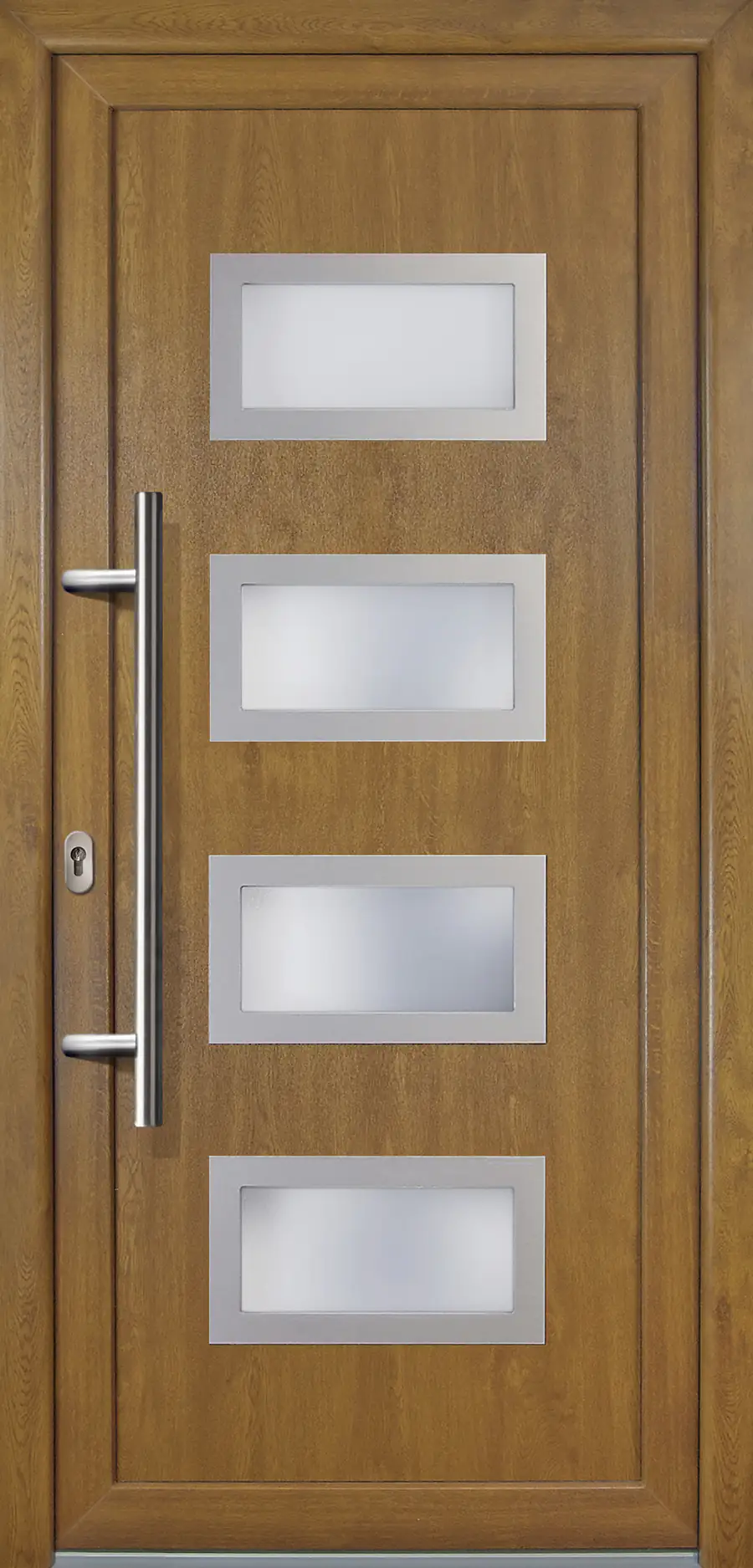 Meeth Haustür Signum PVC Exclusiv PVC Modell 92 108 x 200 cm, DIN links, weiß/golden Oak