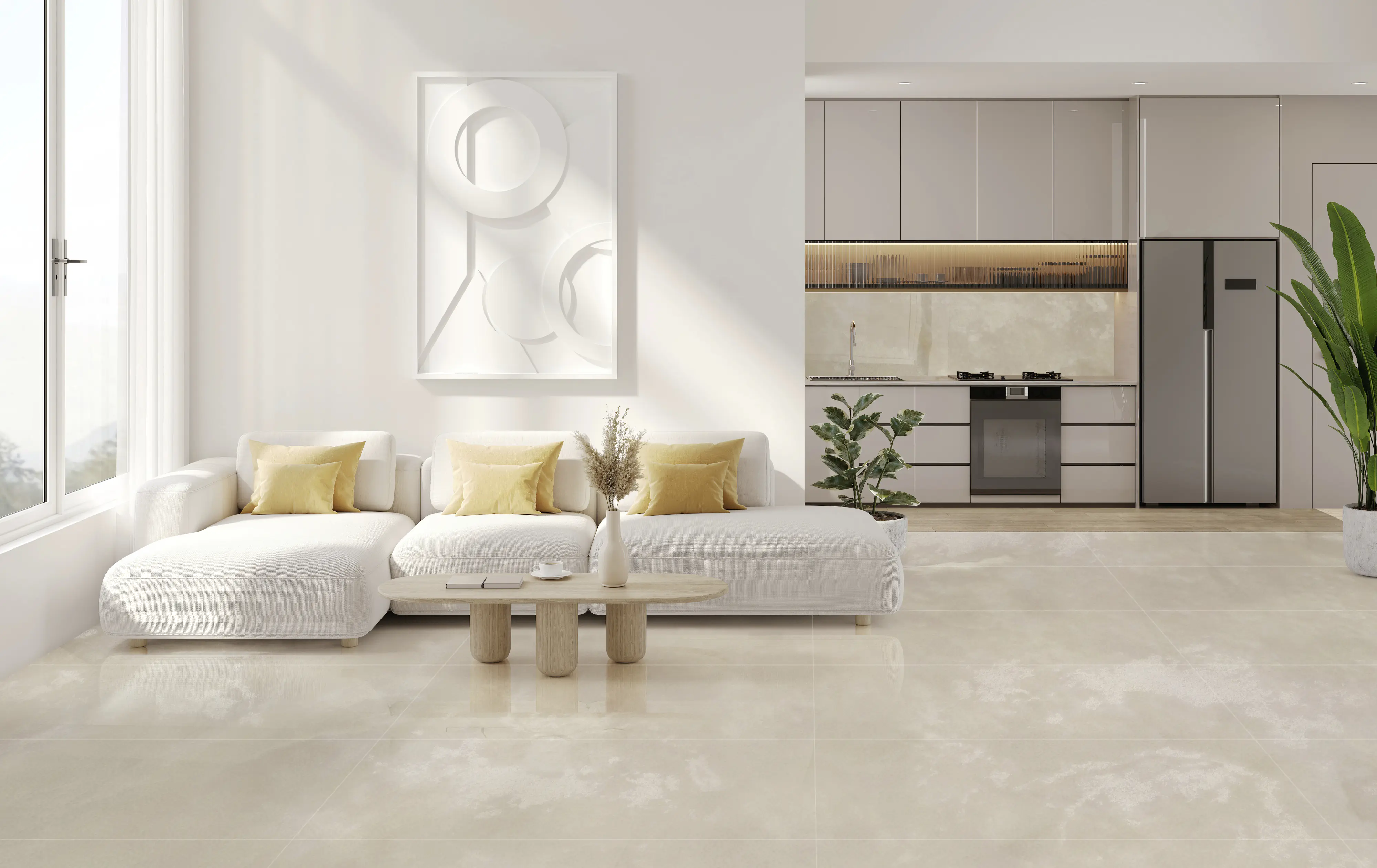 Bodenfliese Feinsteinzeug Dia Nova 60 x 120 cm champagne