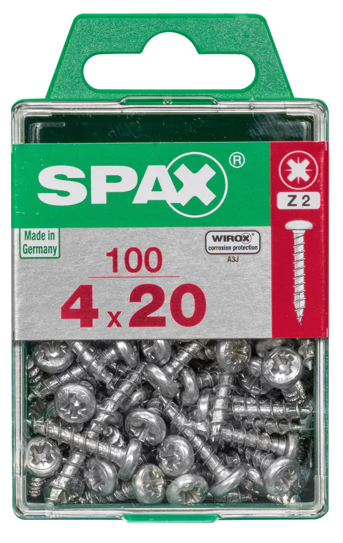 Spax Universalschrauben 4.0 x 20 mm TX 20 Rundkopf - 100 Stk. Spax Universalschrauben 4.0 x 20 mm TX 20 Rundkopf - 100 Stk.