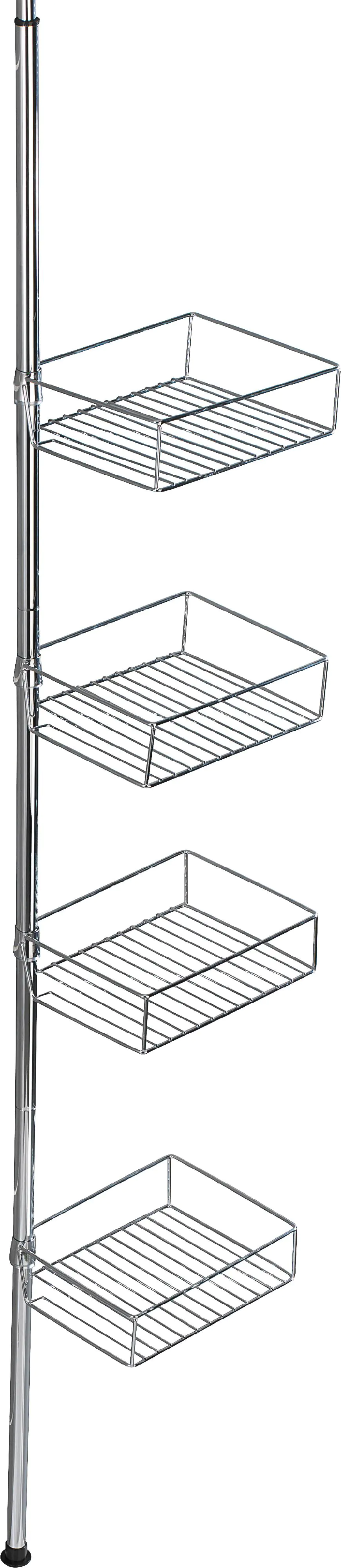 Wenko Teleskop-Regal Domaso Metall, Edelstahl, silber glänzend, 4 Ablagen Wenko Teleskop-Regal Domaso Metall, Edelstahl, silber glänzend, 4 Ablagen