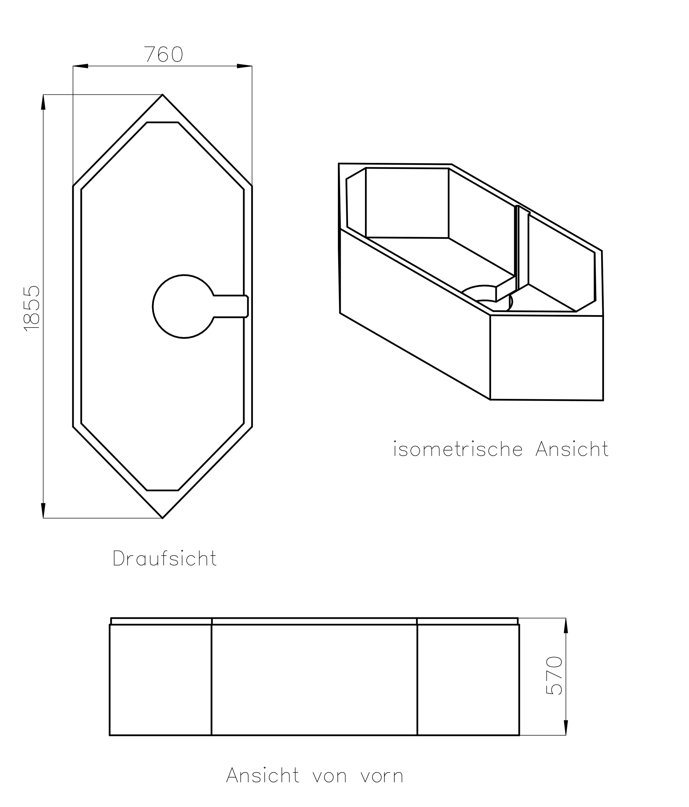 Ottofond Wannenträger Ravenna 1855 x 760 mm