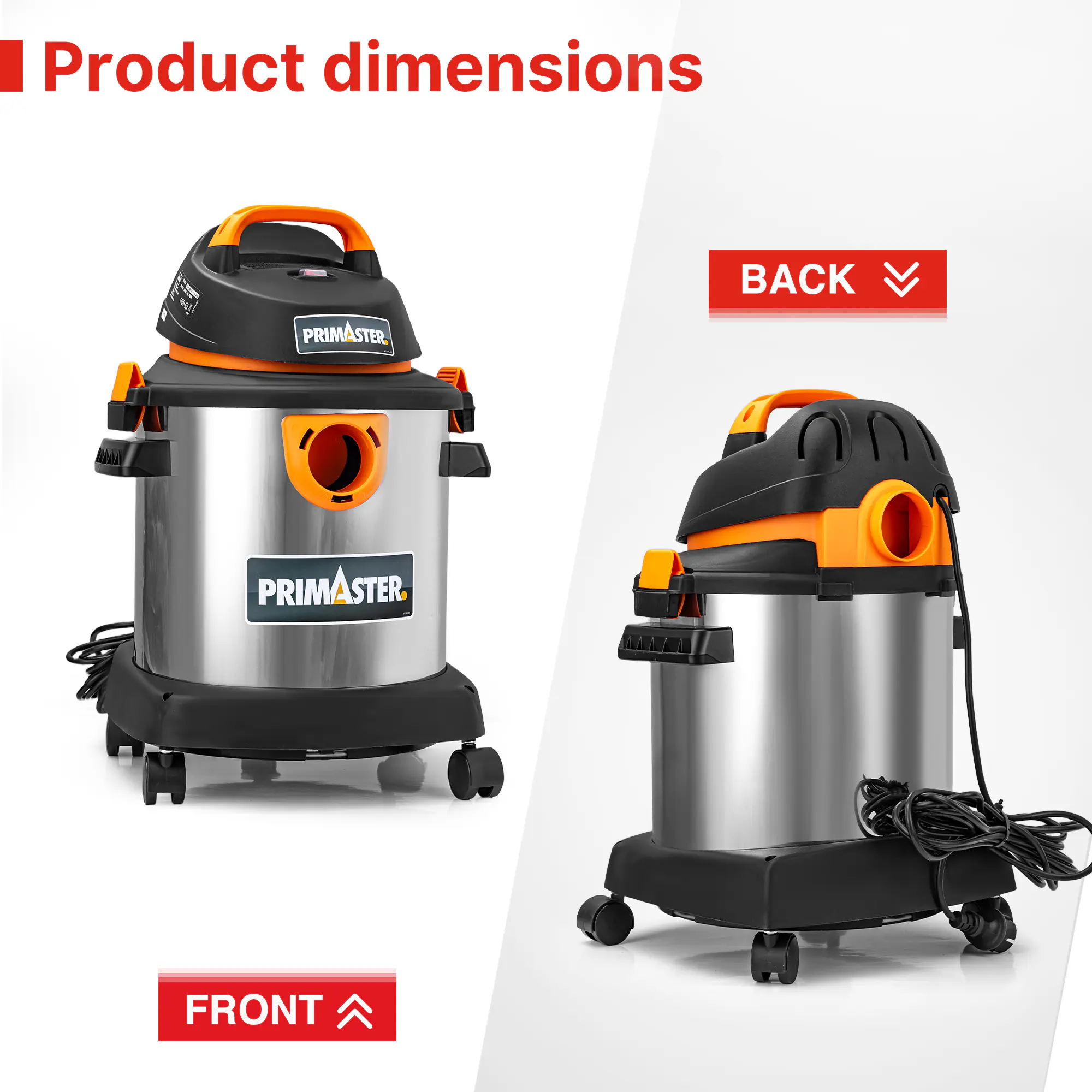 Primaster Nass-Trockensauger Super 20 l 1400 W 20 l Edelstahl