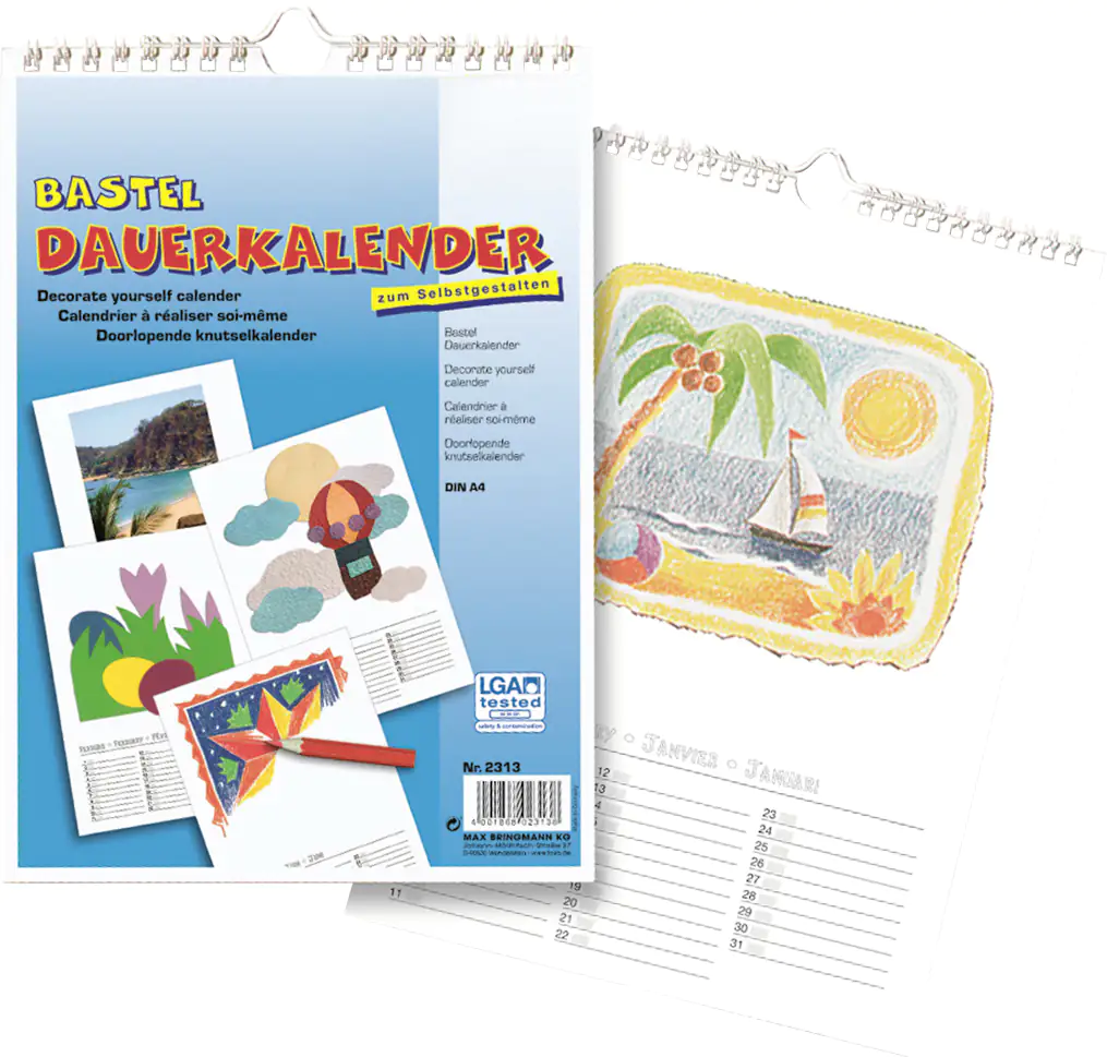 Glorex Dauerkalender Selbergestalten A4 weiß
