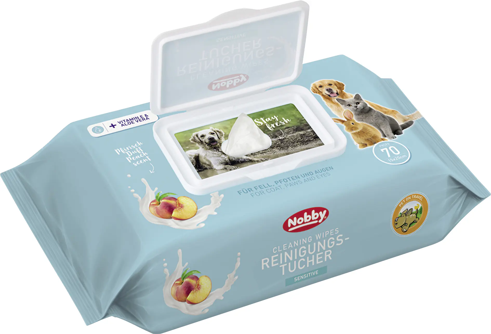 Nobby Universal Reinigungstuch 70 Tücher je Packung.