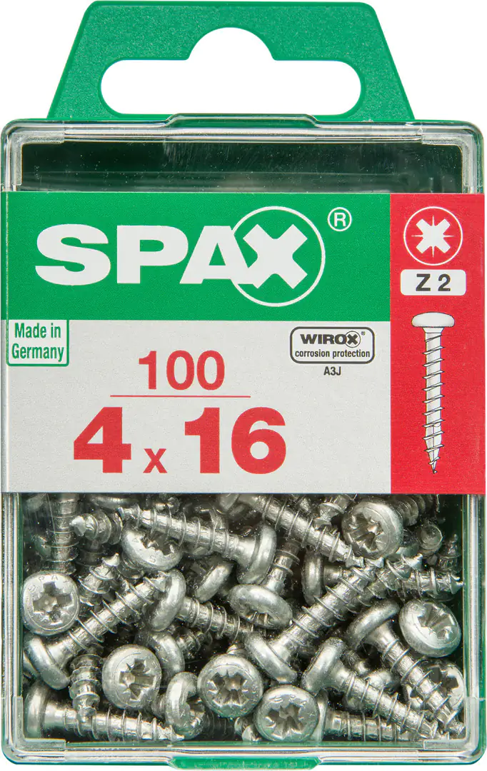 Spax Universalschrauben 4.0 x 16 mm TX 20 Rundkopf - 100 Stk. Spax Universalschrauben 4.0 x 16 mm TX 20 Rundkopf - 100 Stk.