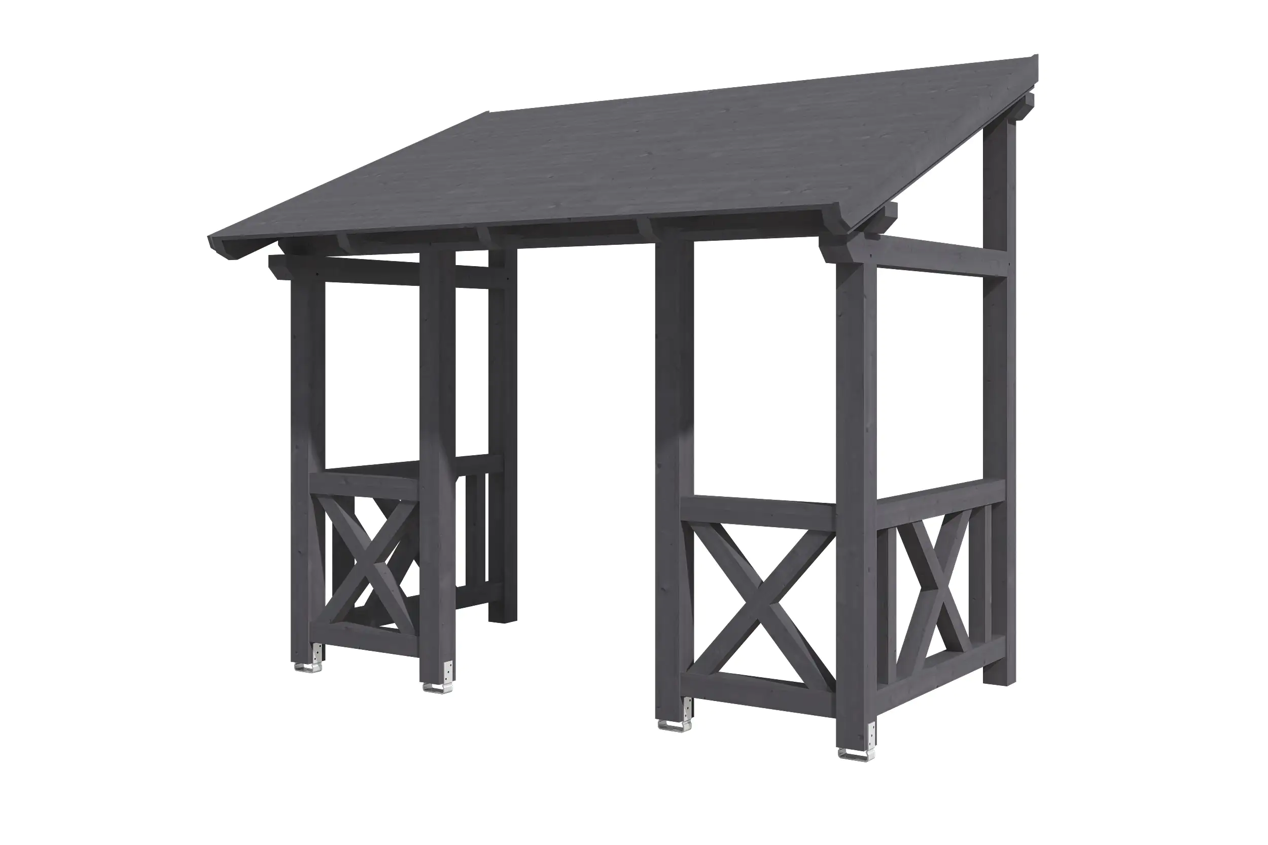 SKAN HOLZ Vordach Paderborn Typ 7 336 x 202 cm, lasiert in Schiefergrau