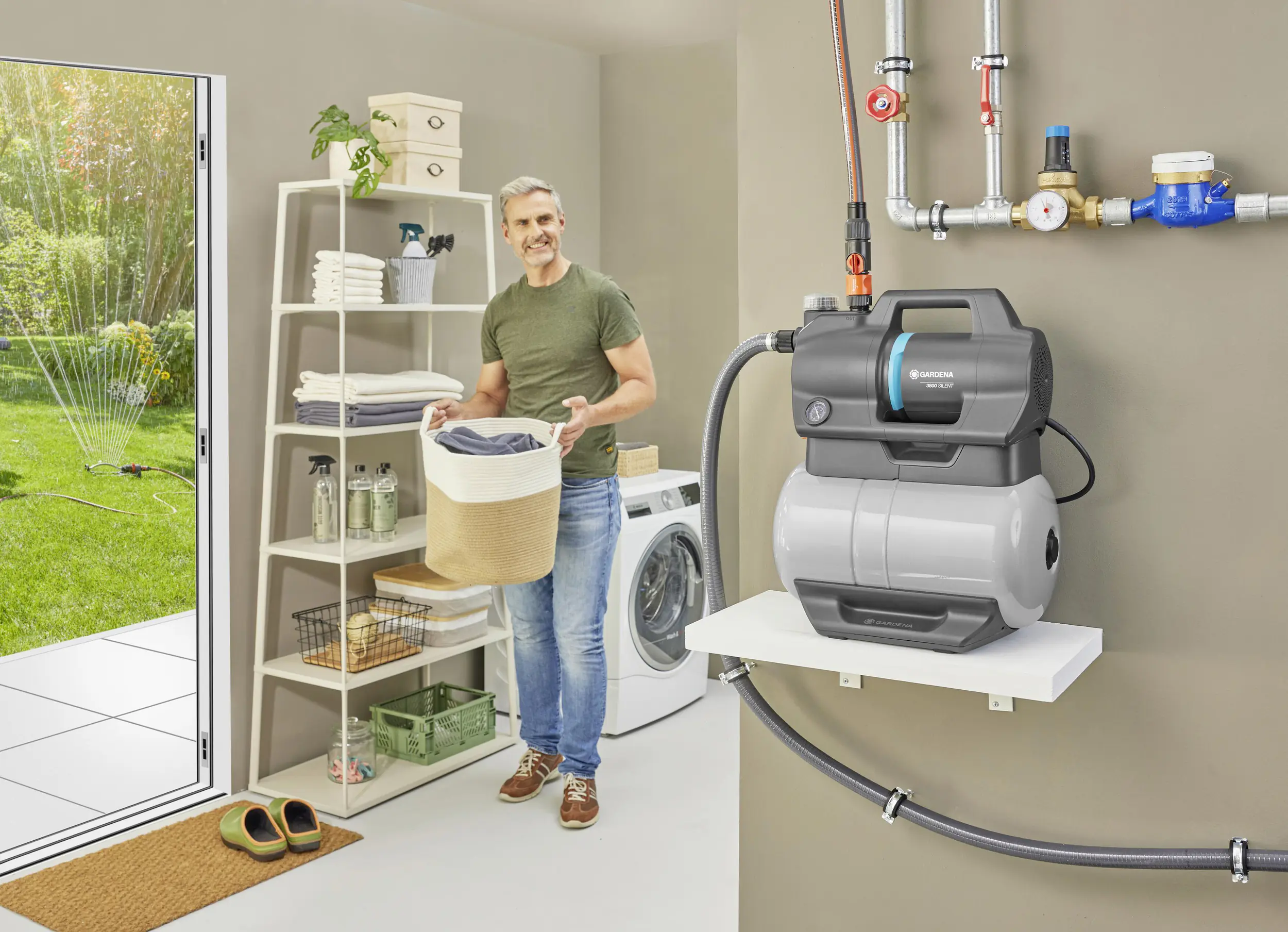 Gardena Hauswasserwerk 3800 Silent, 600 Watt, max. Fördermenge 3.800 l/h