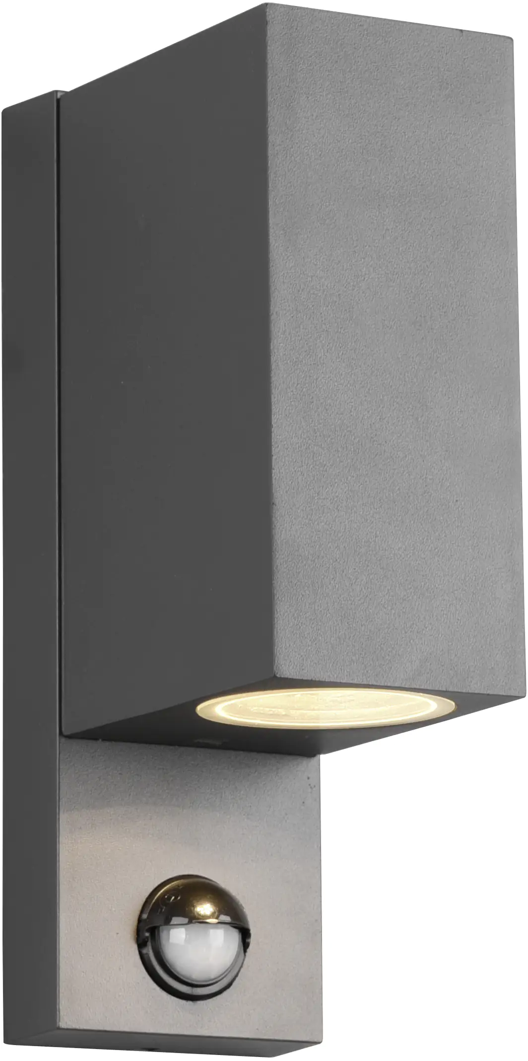 Trio Außen-Wandleuchte Roya anthrazit eckig GU10 Up & Down mit Bewegungsmelder