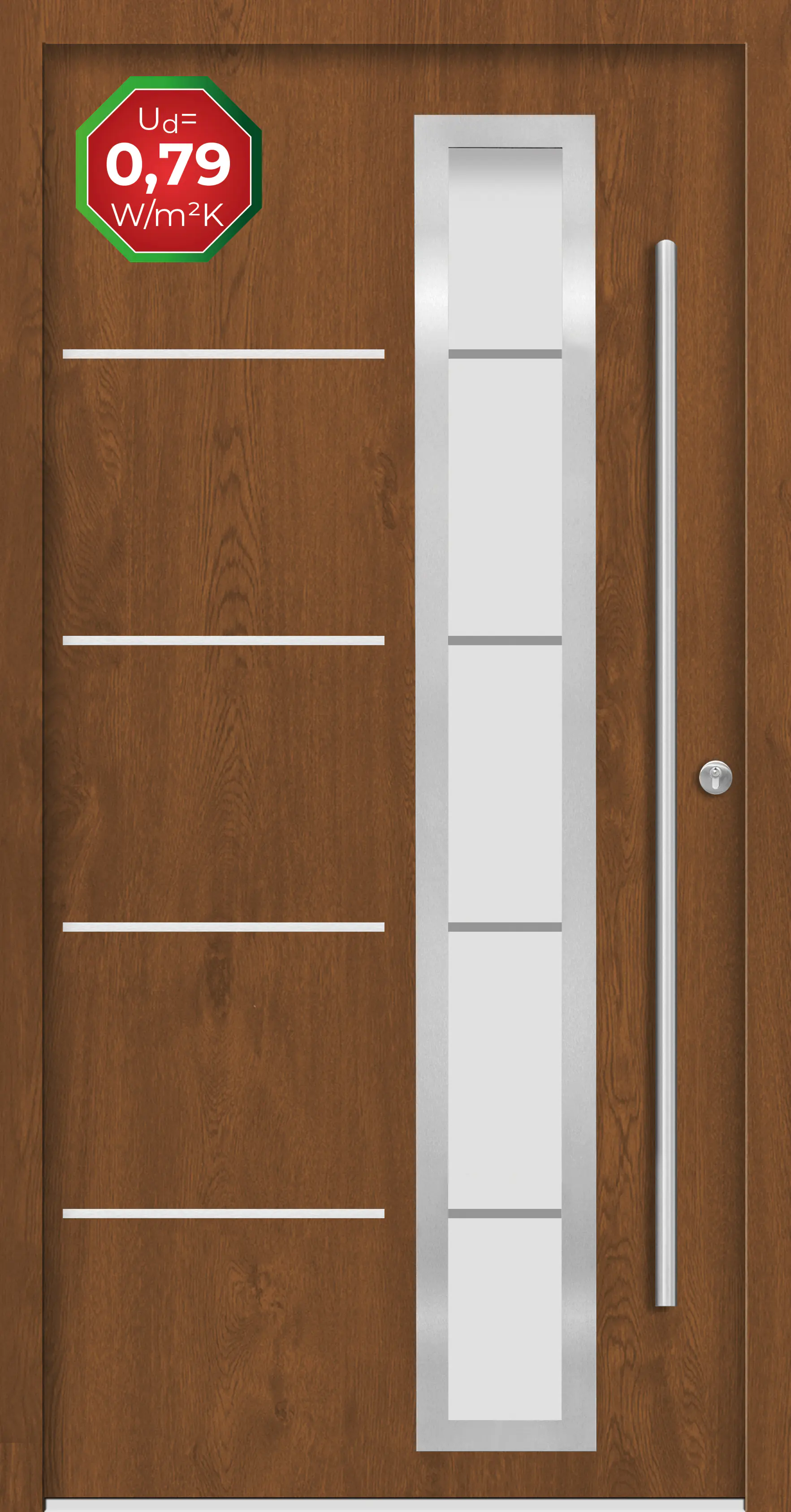 Splendoor Haustür Passivedoor Premium B06 Golden Oak DIN Rechts 110 x 210 cm