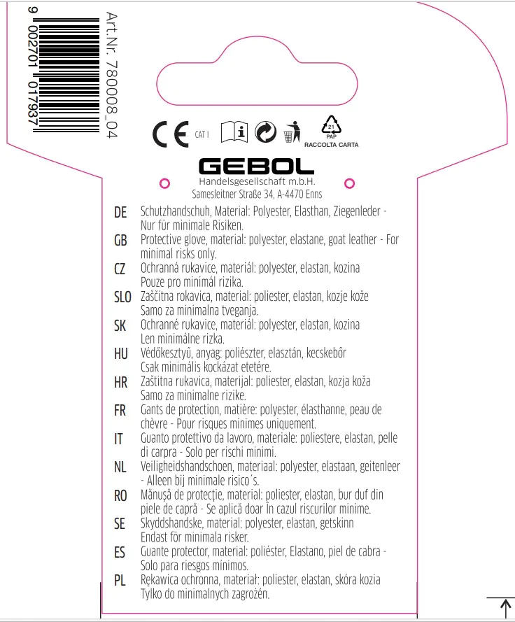 Gebol Handschuh Buxus  