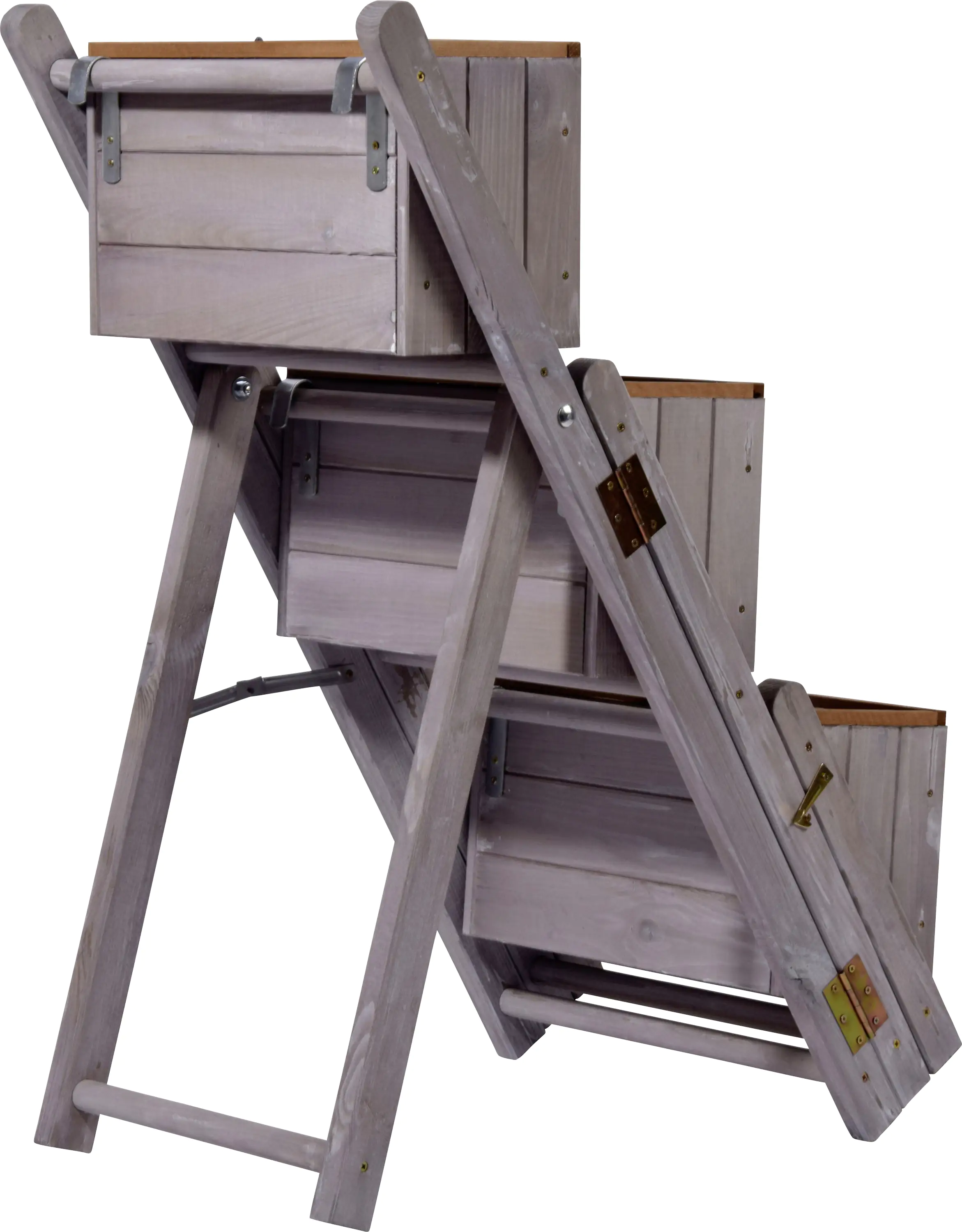 Dobar Ausklappbare Pflanztreppe mit 3 Pflanzkästen 41 x 55 x 85 cm Dobar Ausklappbare Pflanztreppe mit 3 Pflanzkästen 41 x 55 x 85 cm